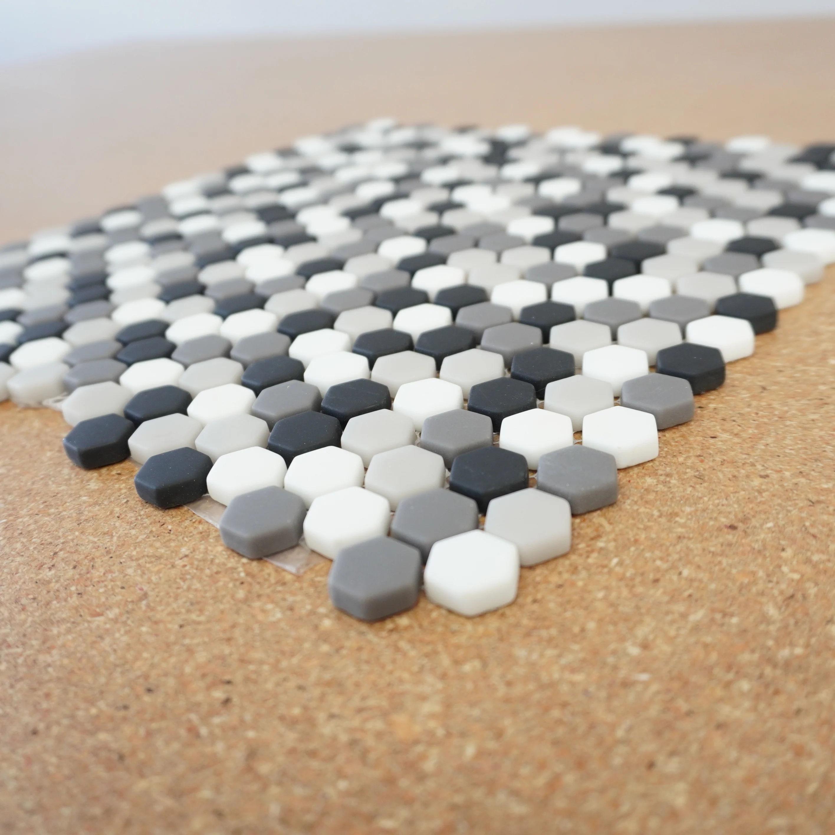 11x11-inch Hexagon Floor Tiles in Black & White - 10 sq. ft. (11 pcs) - Image 3