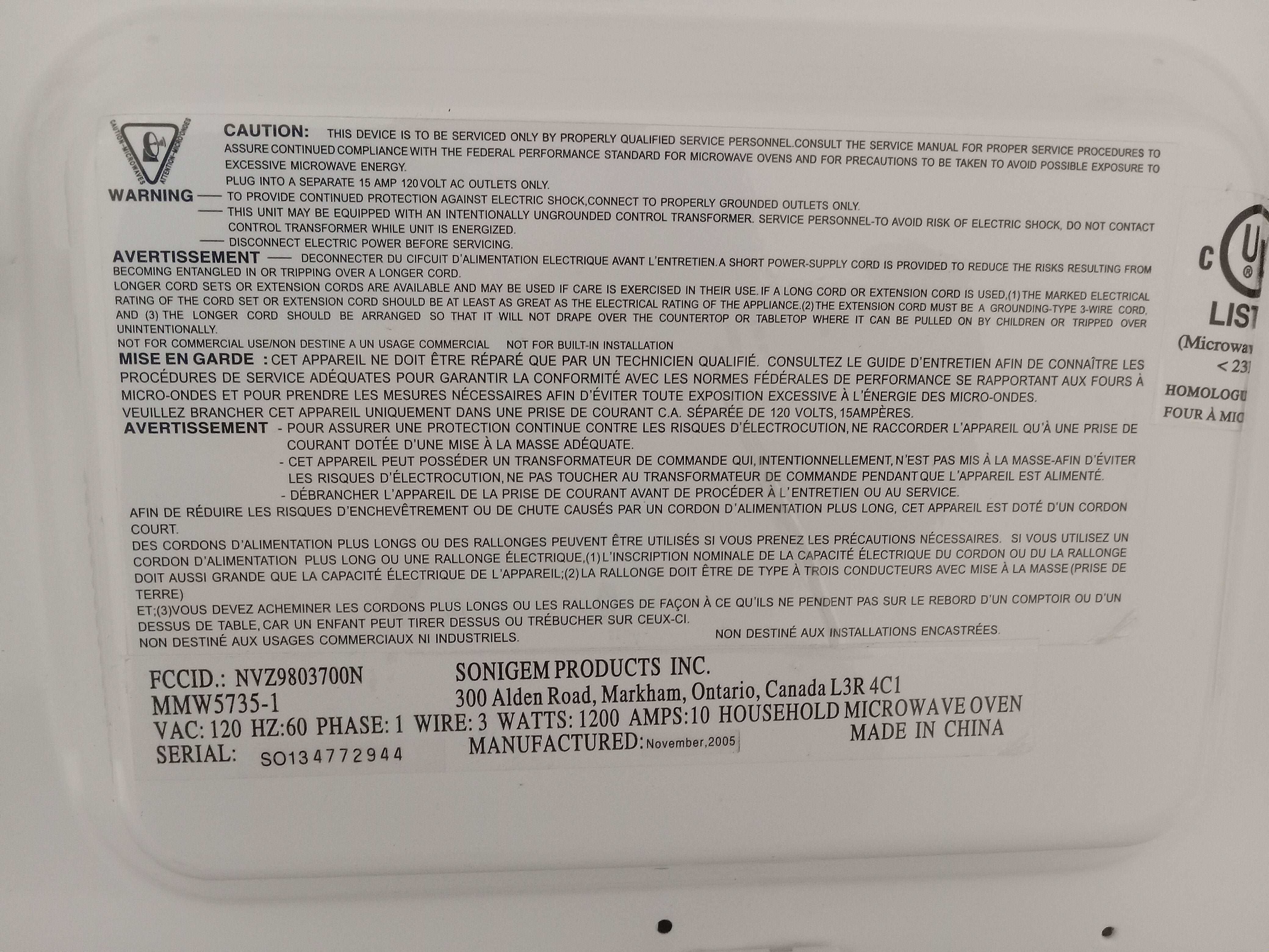 18"W Magnasonic Microwave Oven - Image 4