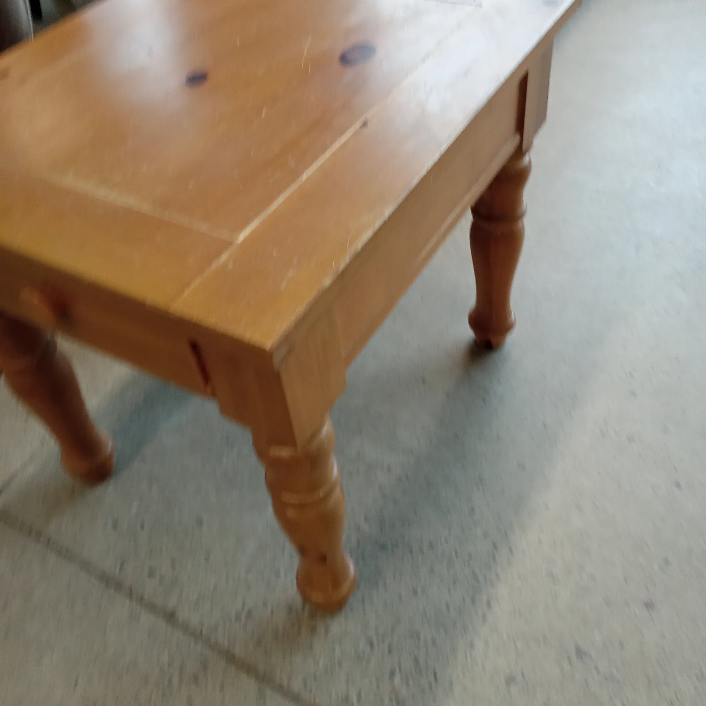 23"W Knotty Pine End Table with Drawer - Image 3