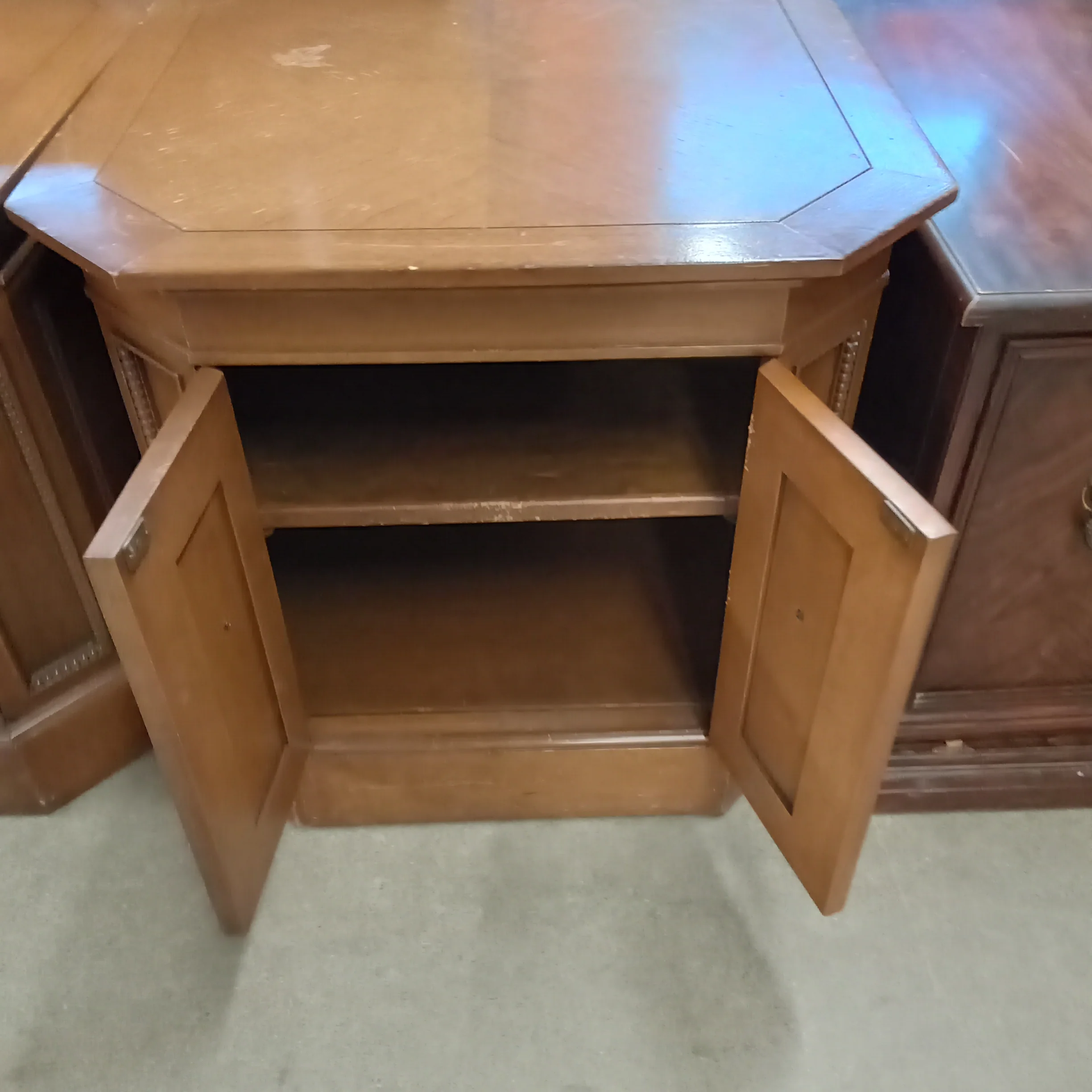 24.5"W Wooden Side Table with Cupboard - Image 2