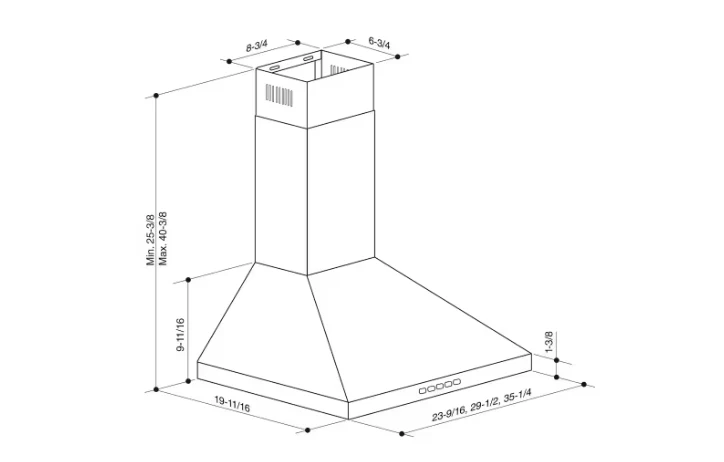 24-inch Pyramid Chimney Wall Mount Range Hood - Image 4