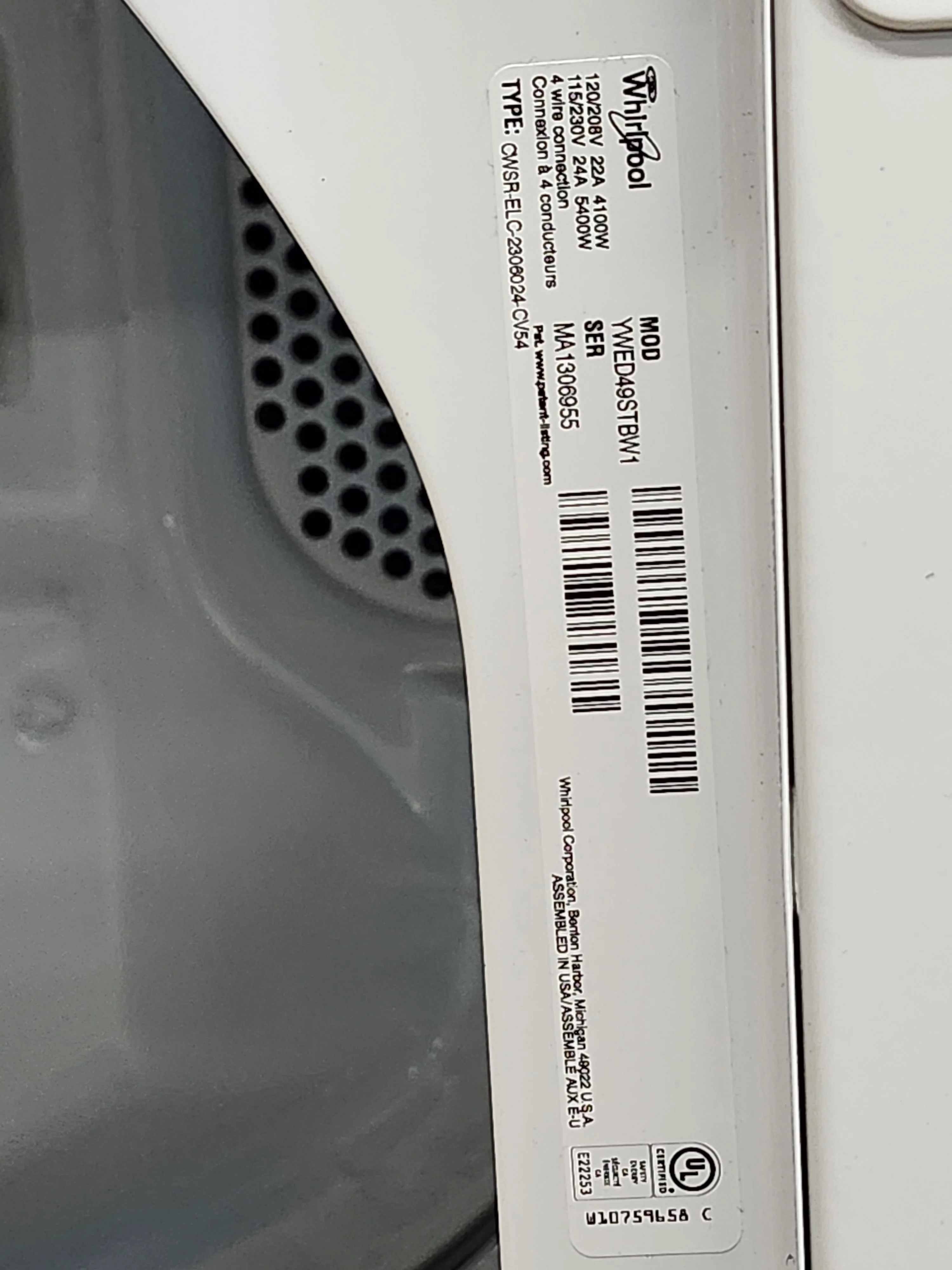 29.5"W Whirlpool Electric Dryer - Image 12