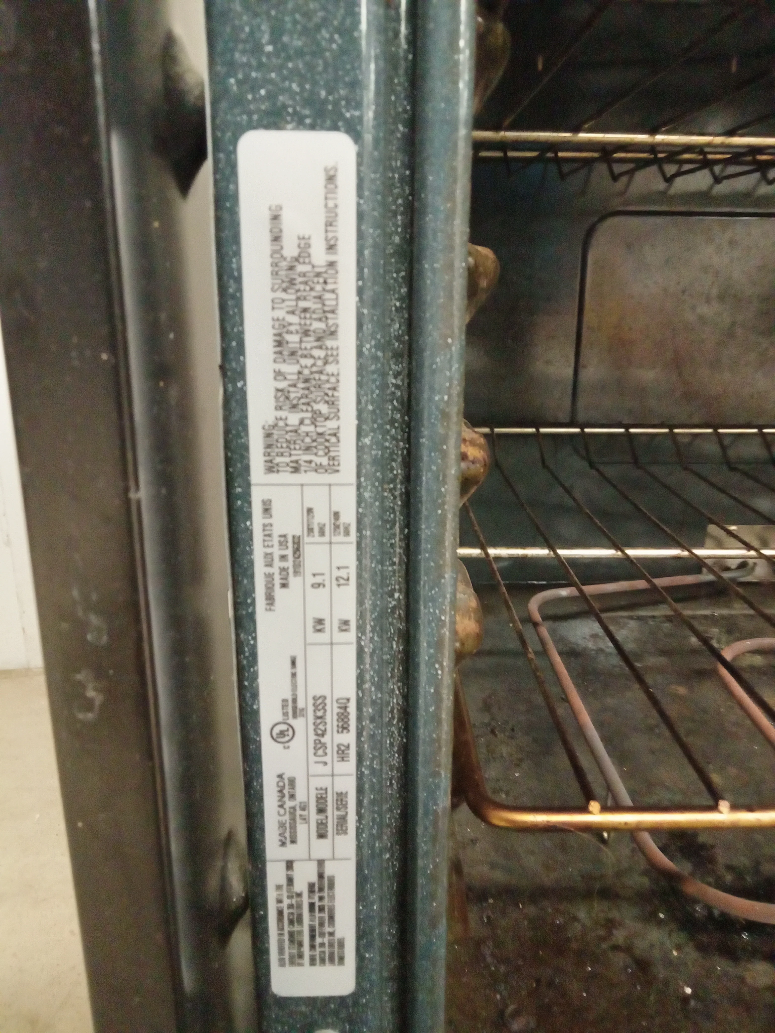 29.75"W General Electric Range Oven - Image 3