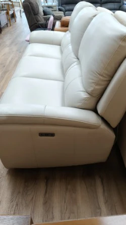 Top Grain Leather Three Seater Power Recliner Sofa - Image 2