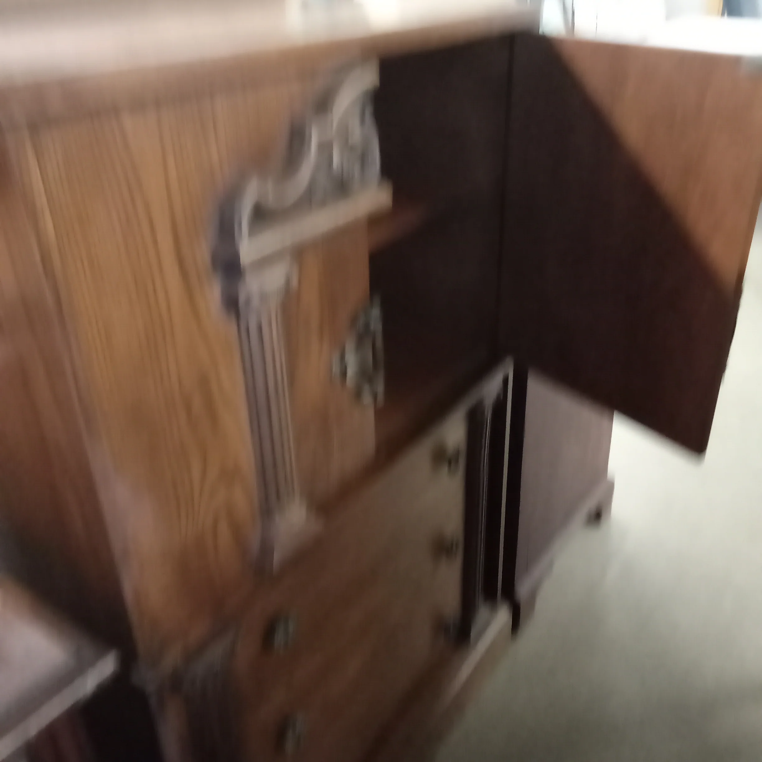 34"W 3-Drawer Dresser with Two Cupboards - Image 2