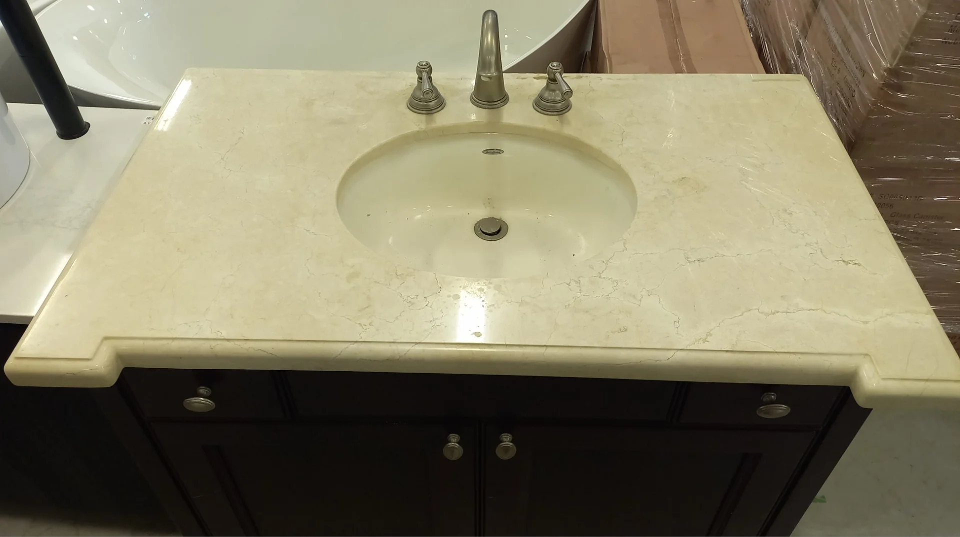 39-Inch Single Sink Bathroom Vanity with Marble Top - Image 2