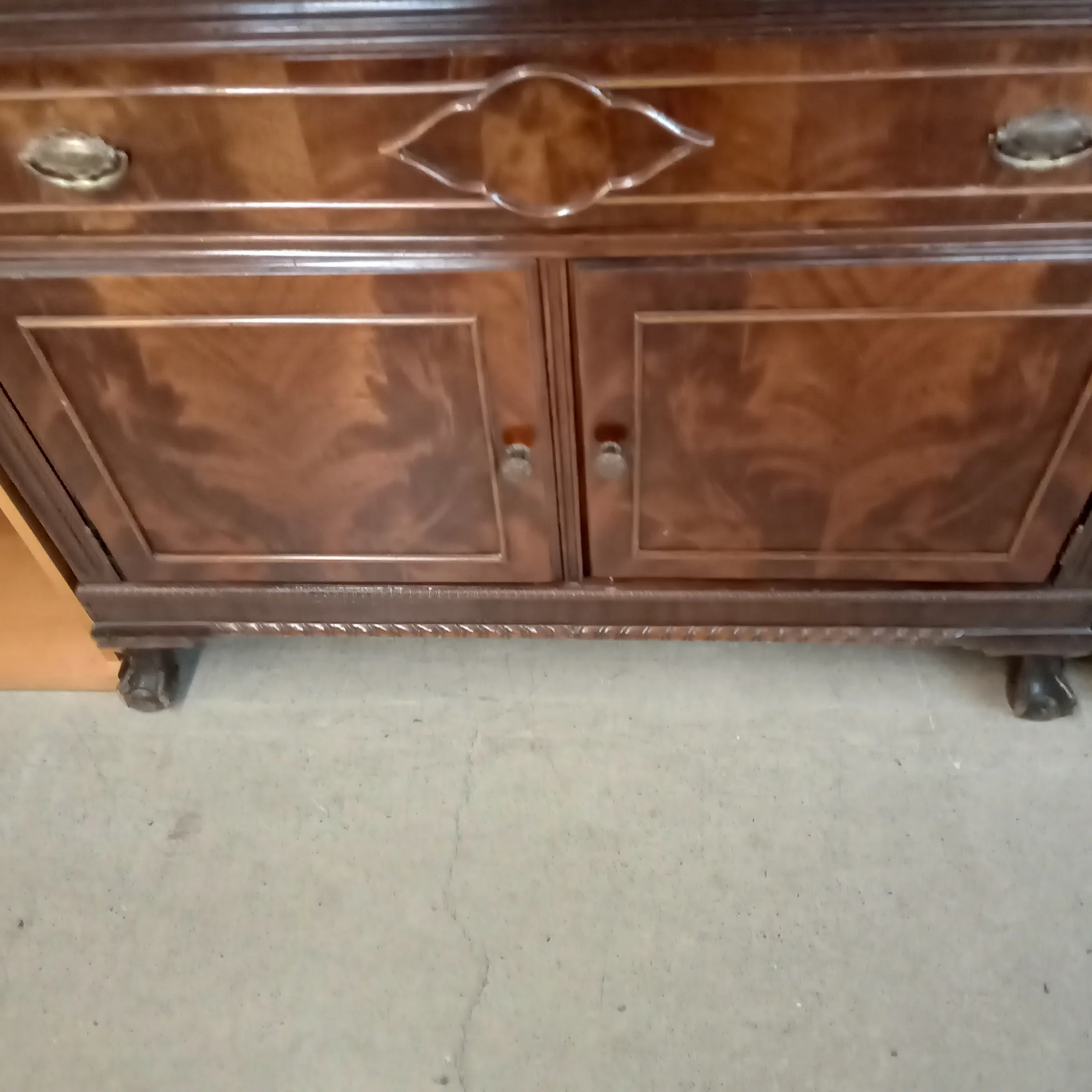 41"W Wooden Hutch with Glass Doors - Image 3