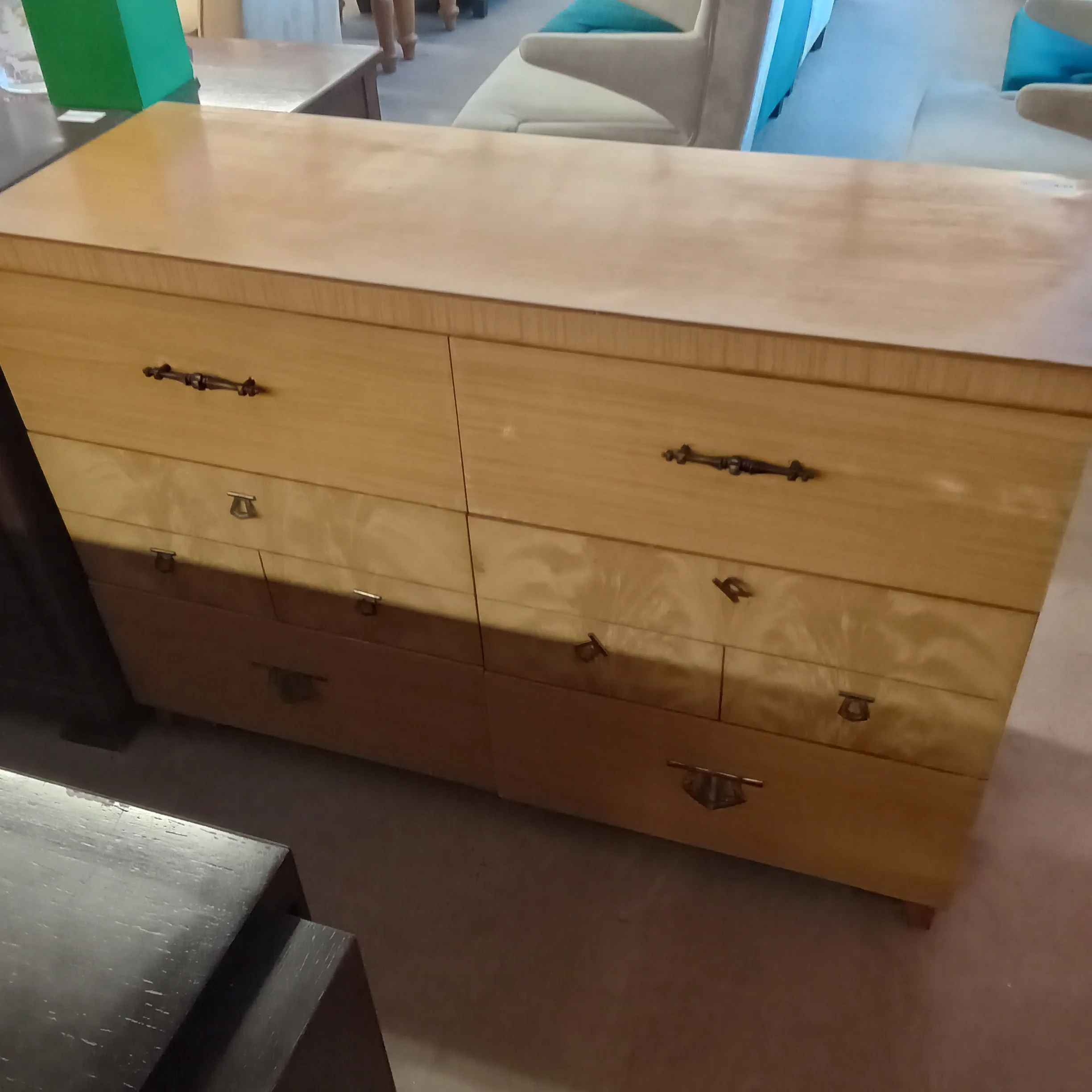 47"W 6-Drawer Art Deco Style Dresser