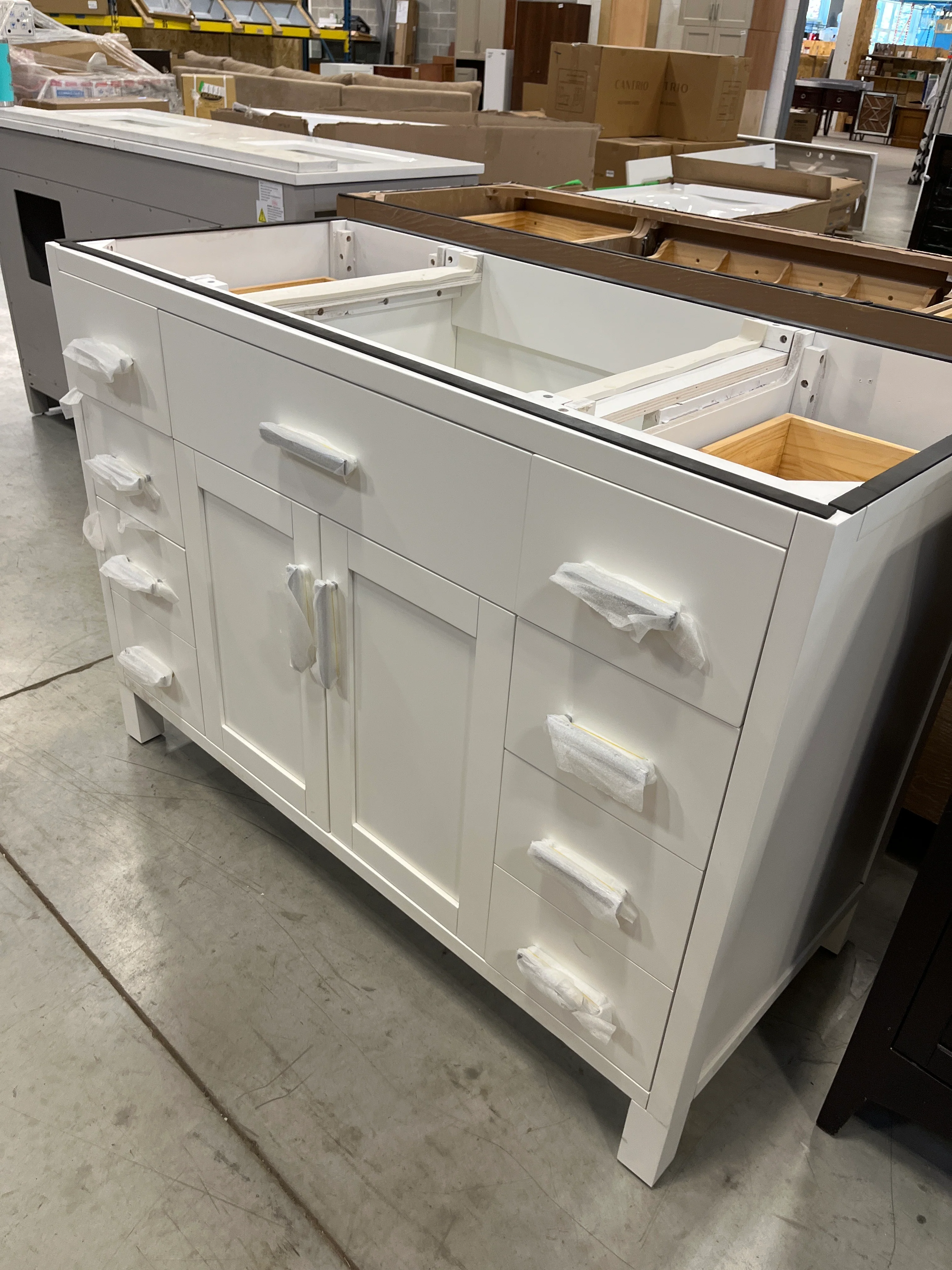 48"W White Ikou Bathroom Vanity Cabinet - Image 3