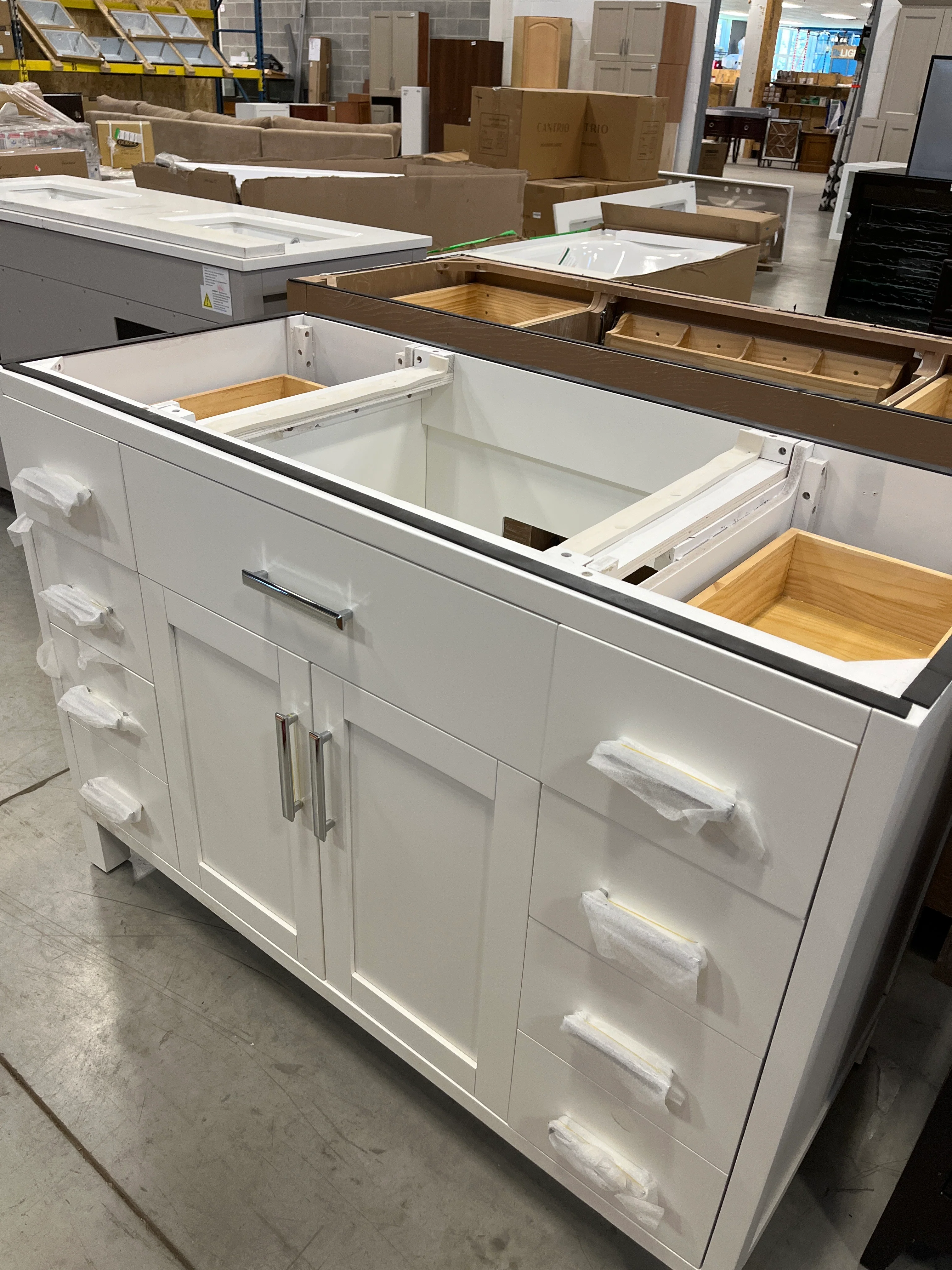 48"W White Ikou Bathroom Vanity Cabinet - Image 4