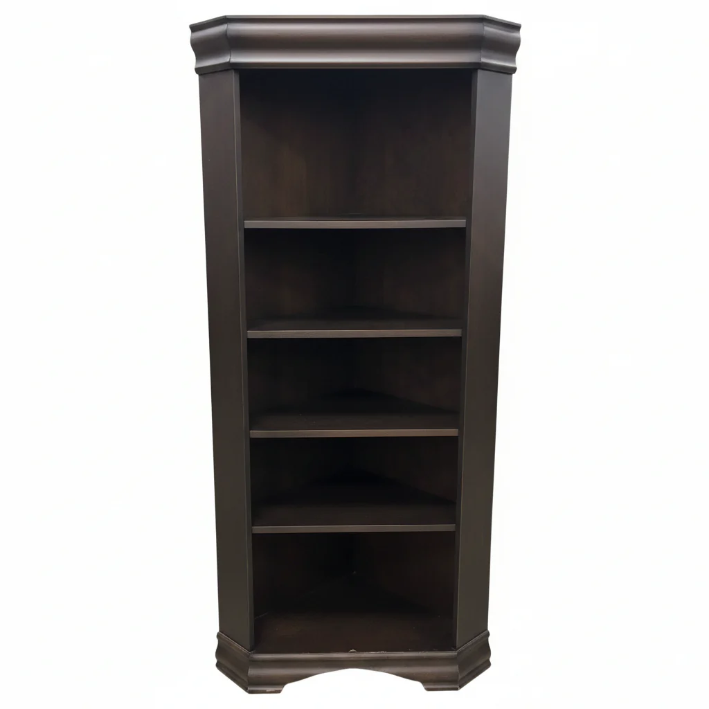 5-Tier Dark Wooden Corner Bookshelf