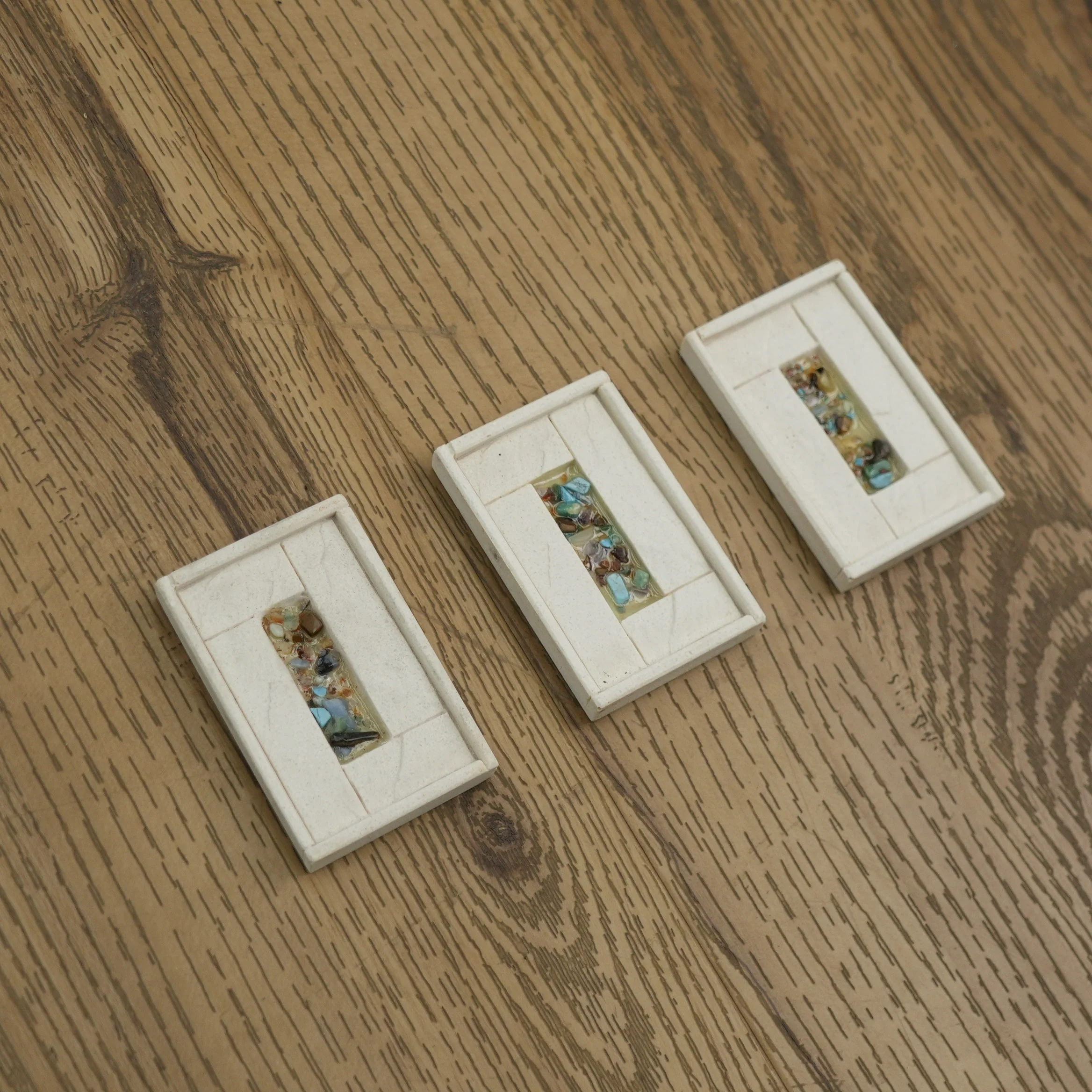 5x7.5-cm Ceramic Decorative Wall Tiles/Insert - Beige (Pack of 3)