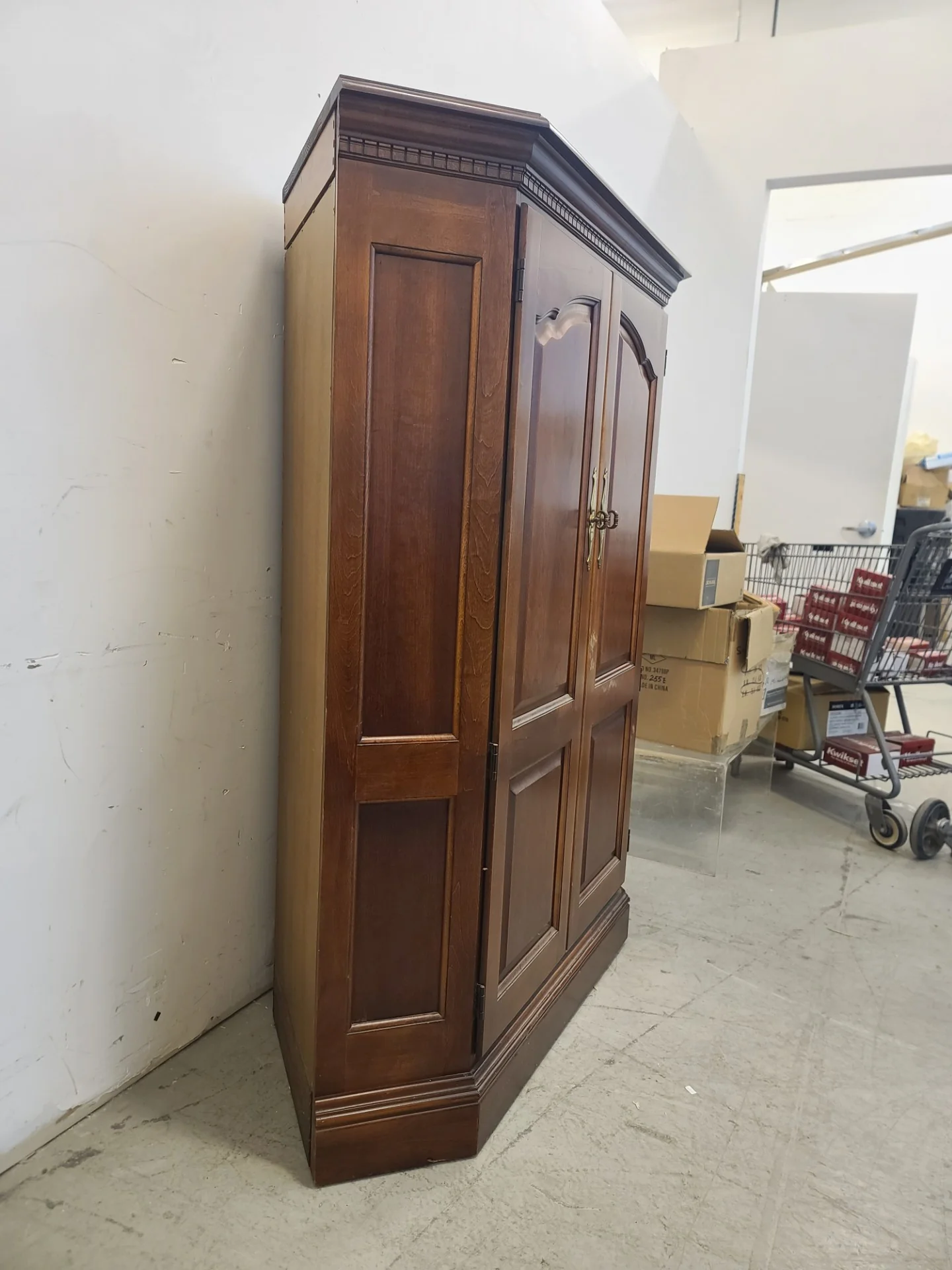62" Dark Brown Corner Media Armoire - Image 3