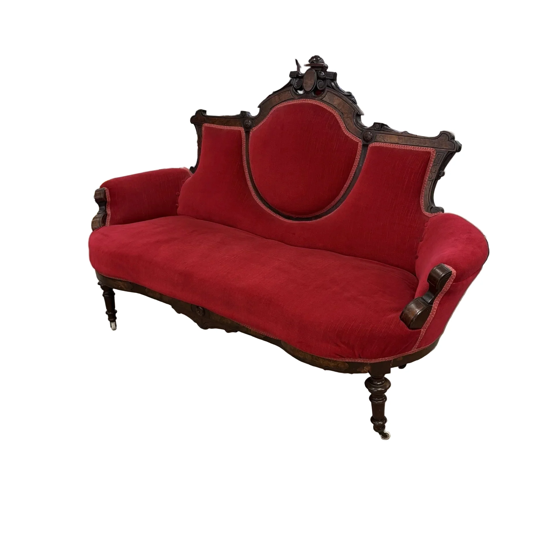 65-Inch Victorian Carved Love Seat - Image 2