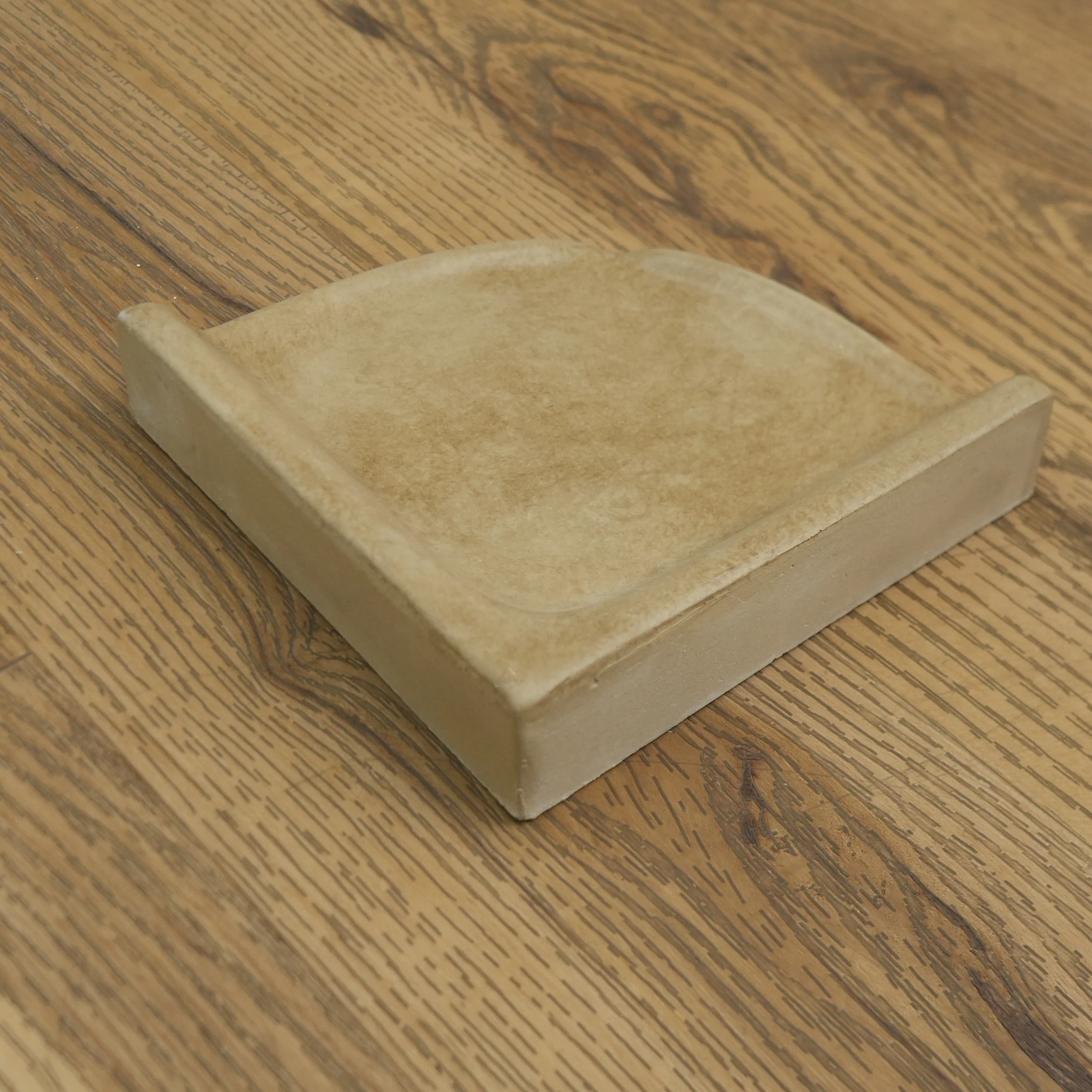 7x7-inch Small Porcelain Wall-Mount Corner Caddy in Noce Beige - Image 3