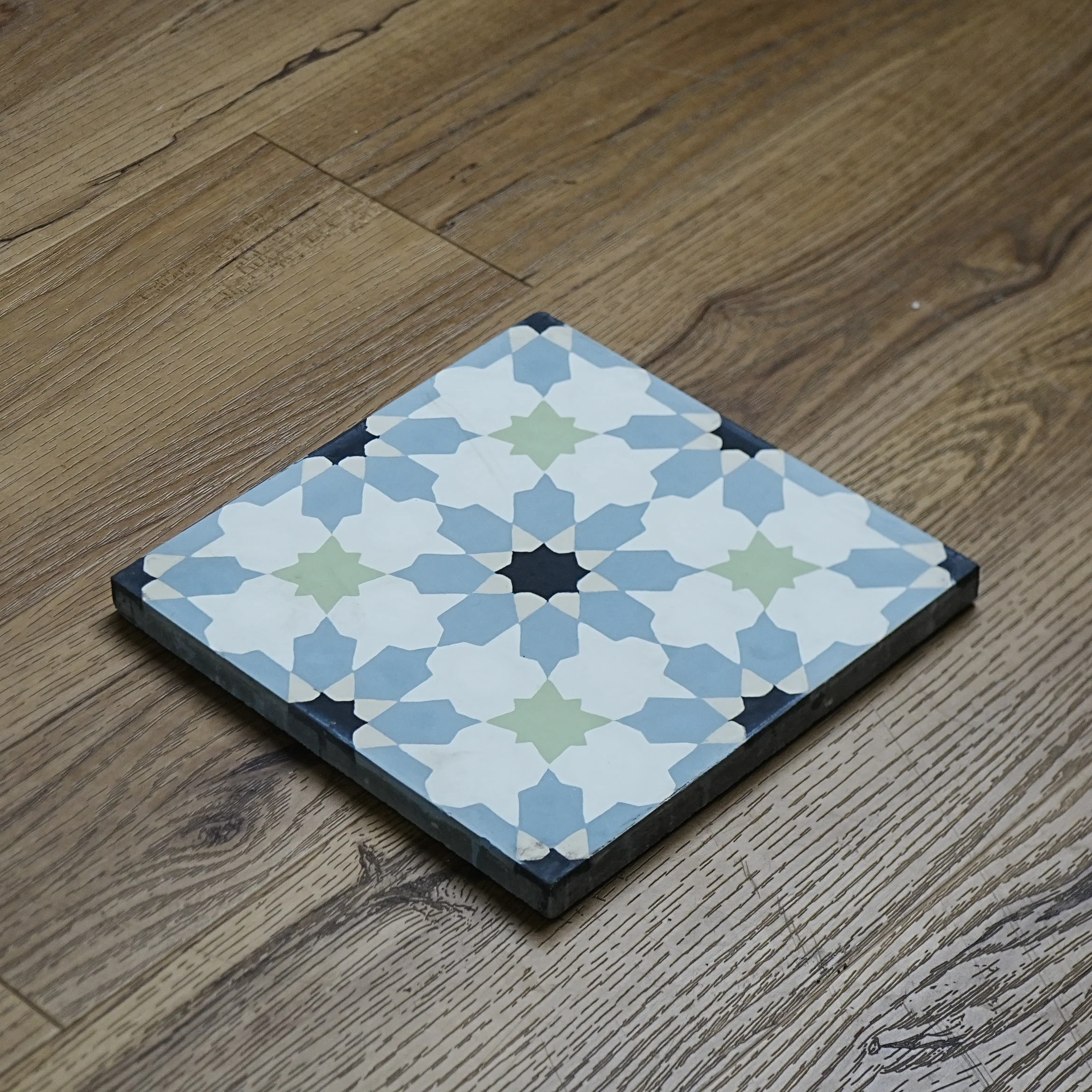 8x8-Inch Moorish Cement Tile, Star Motif – 13 pcs box covers 5.78 sq ft - Image 3