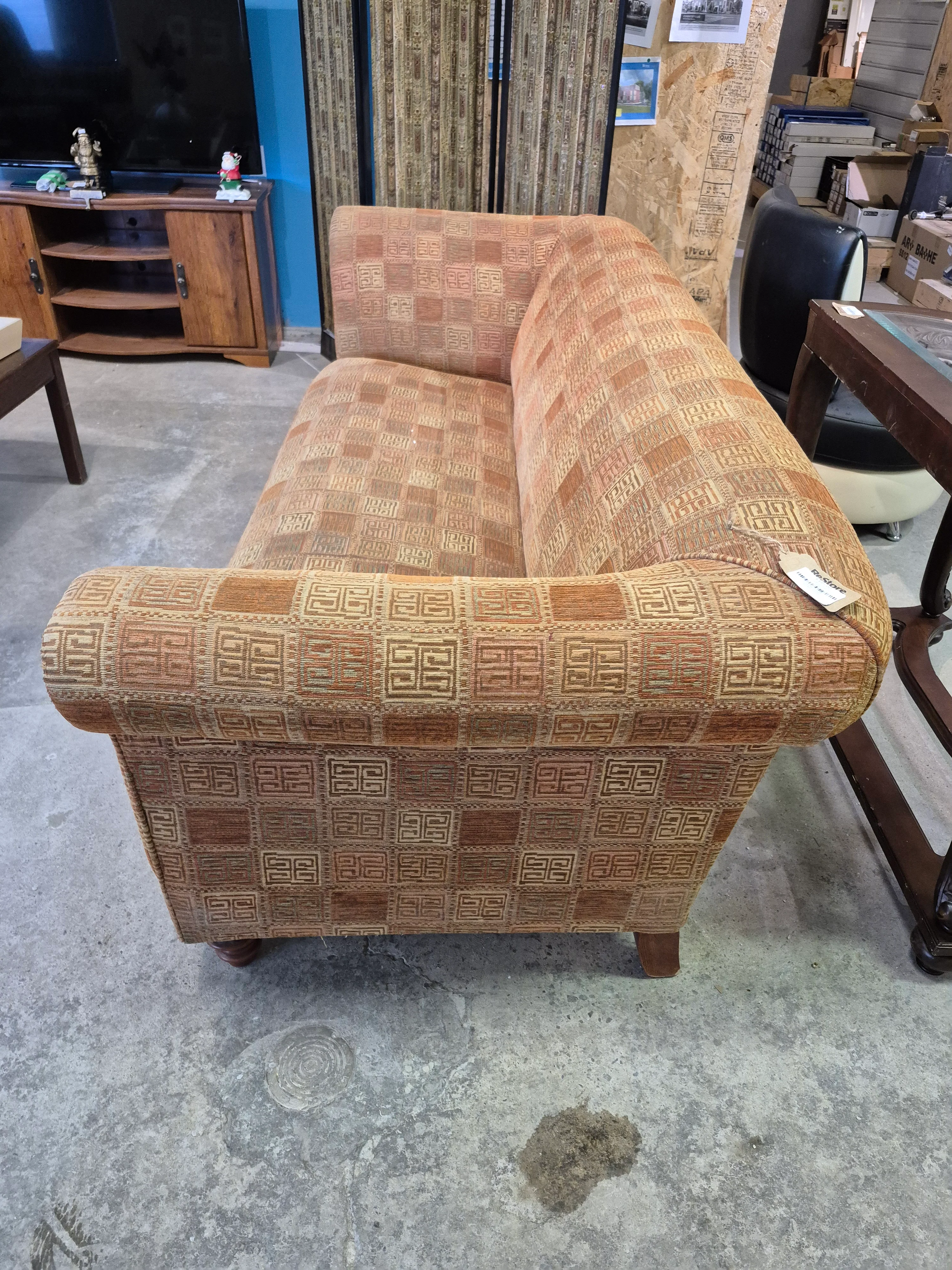 92"W Geometric Fabric Upholstered Sofa - Image 2