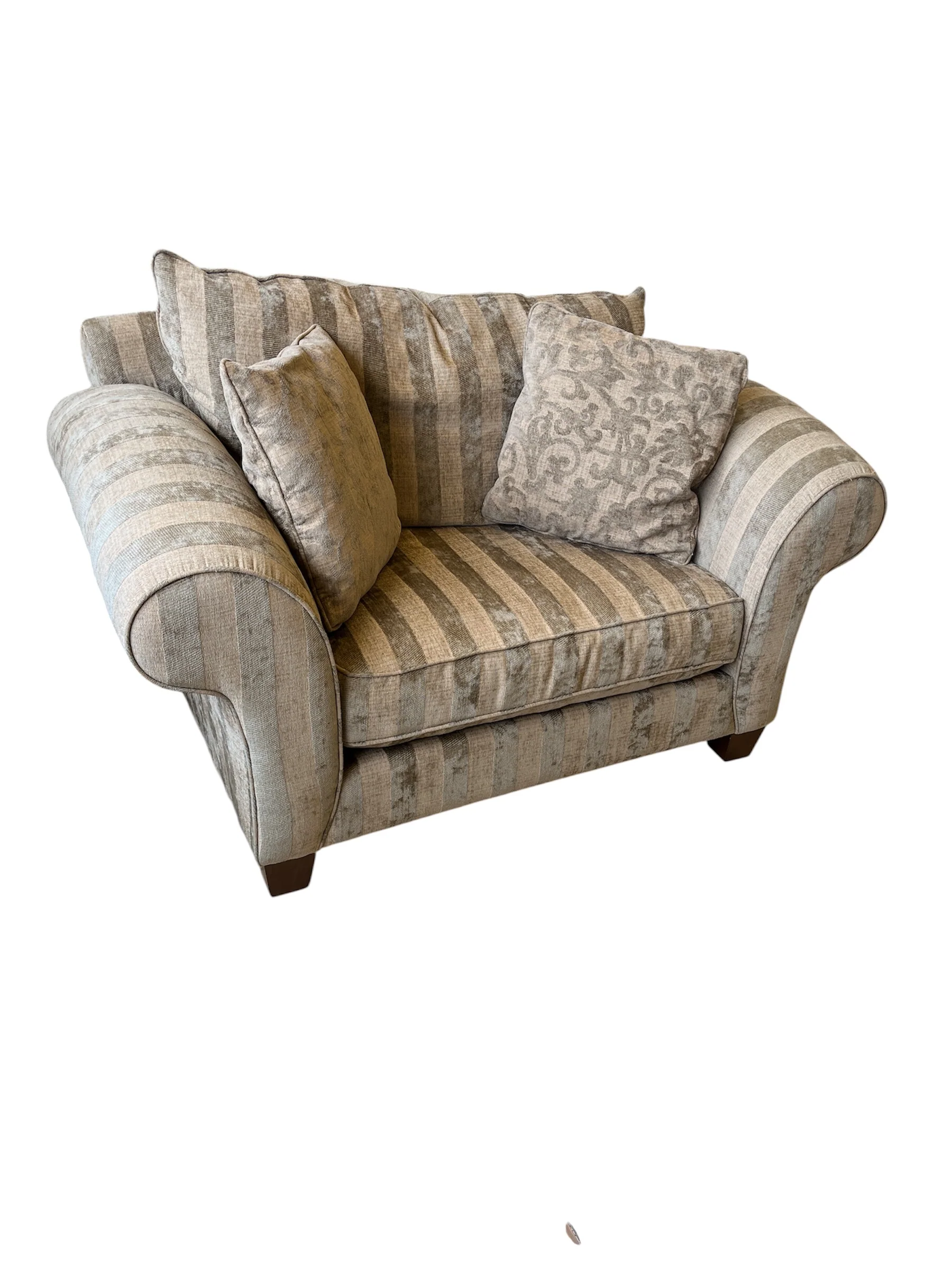 Armchair with Rolled Arms & Patterned Upholstery - Image 3