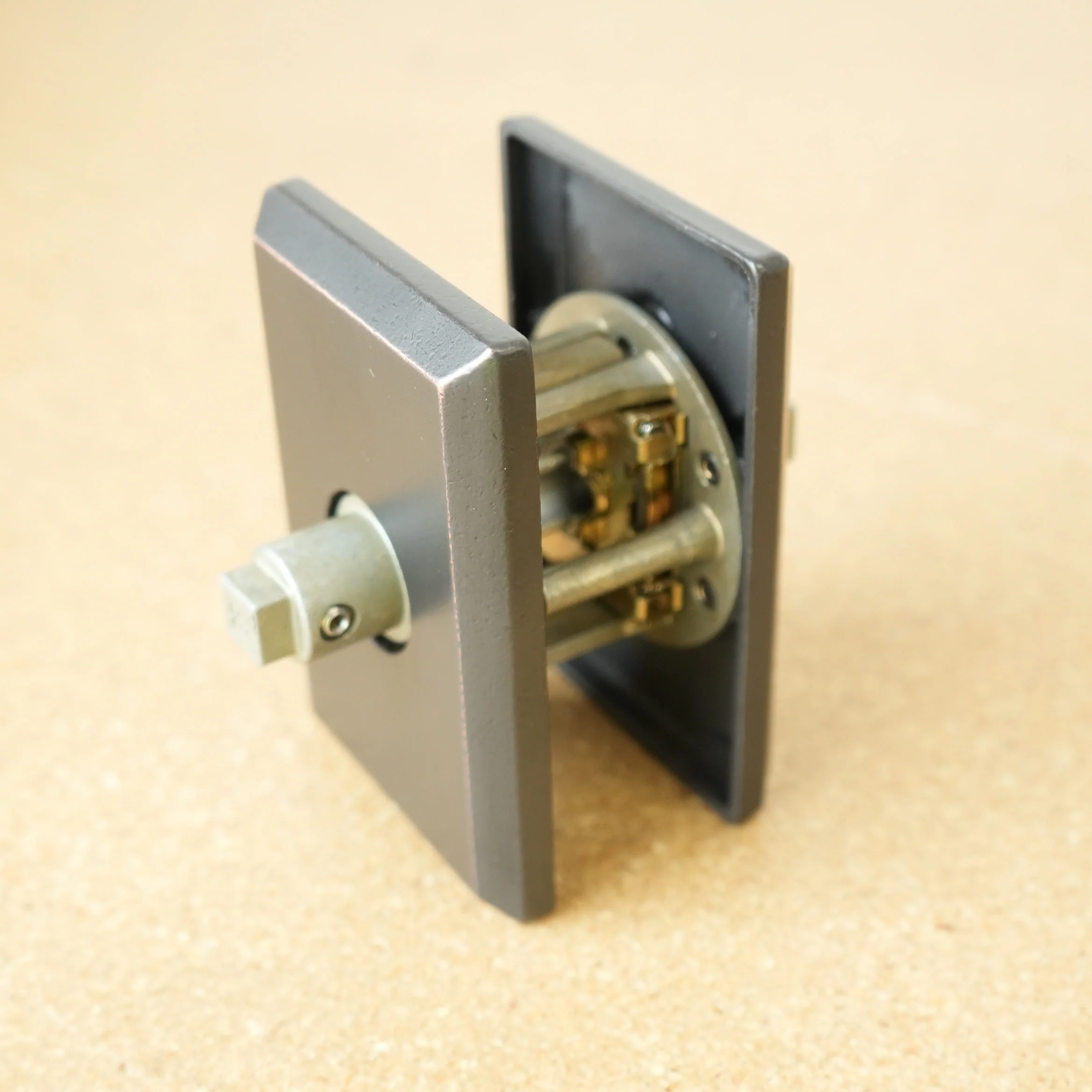 Baldwin Reserve Dark Bronze Taper Lever & Rustic Square Rose- Passage - Image 4