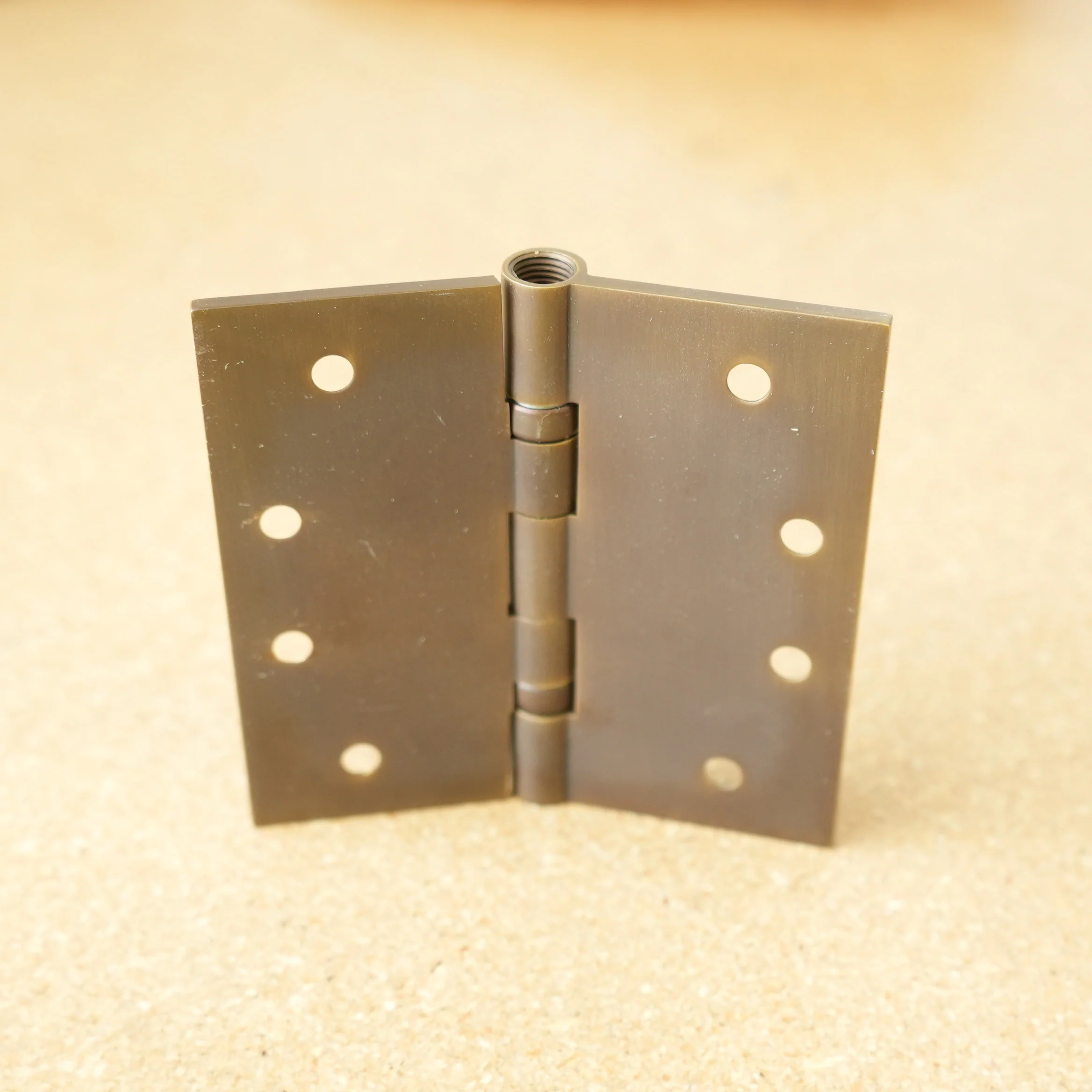 Baldwin Aged Brass Ball Bearing Hinge SQ 4"x4" Half Pair - Image 2