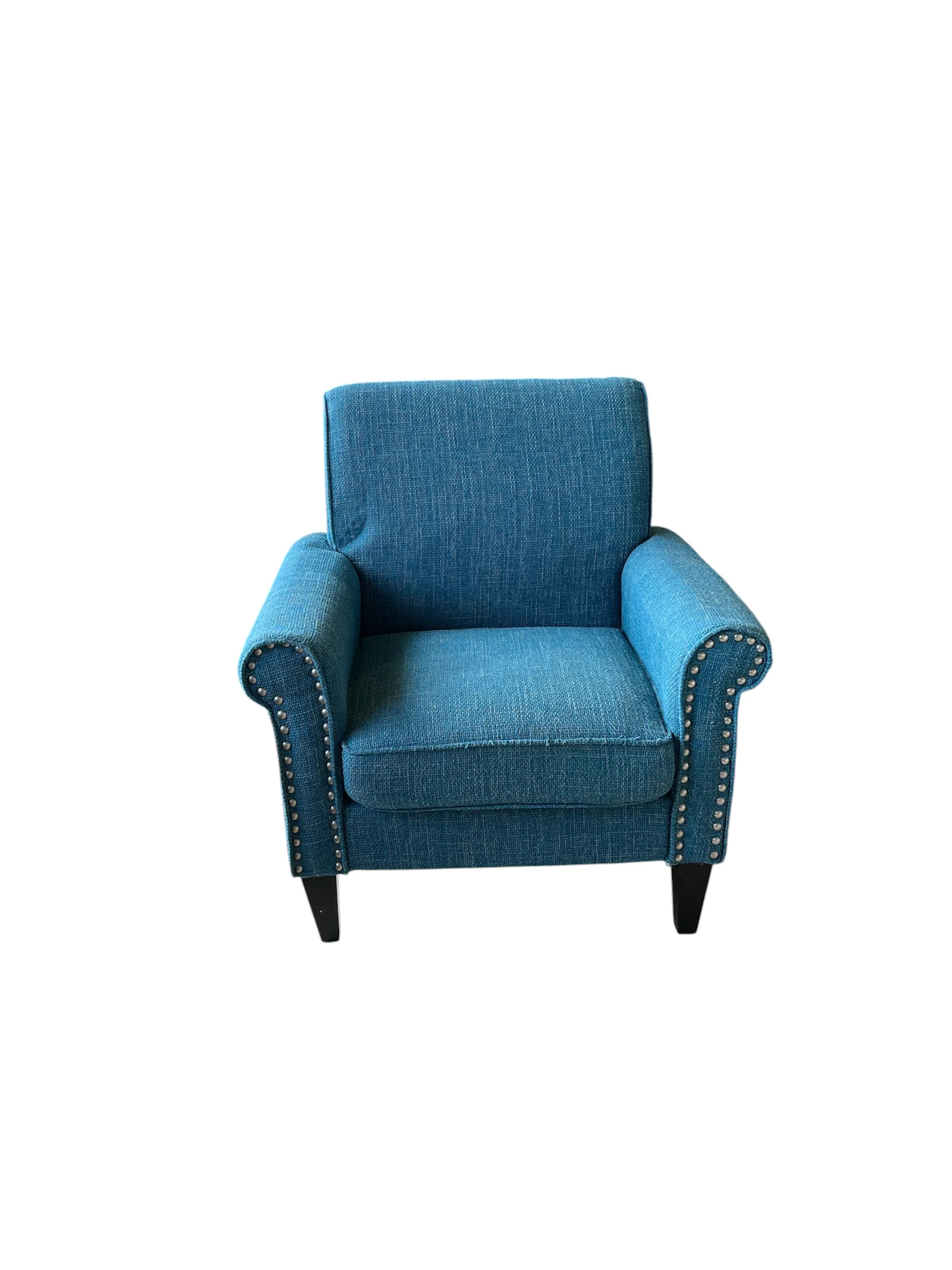 Blue Accent Armchair With Nailhead Trim - Image 2