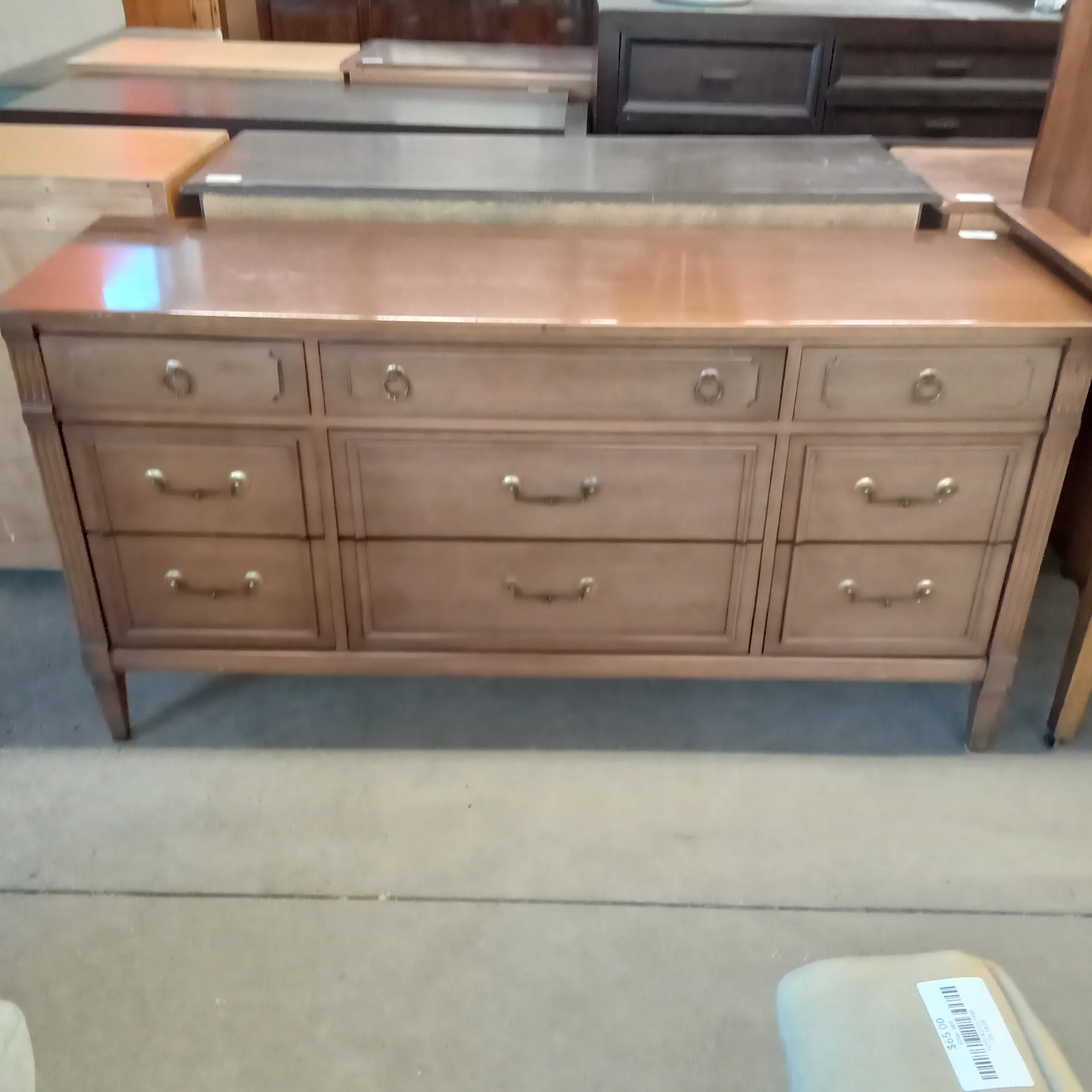60.5"W Brown Dresser with 9-Drawers #PS19