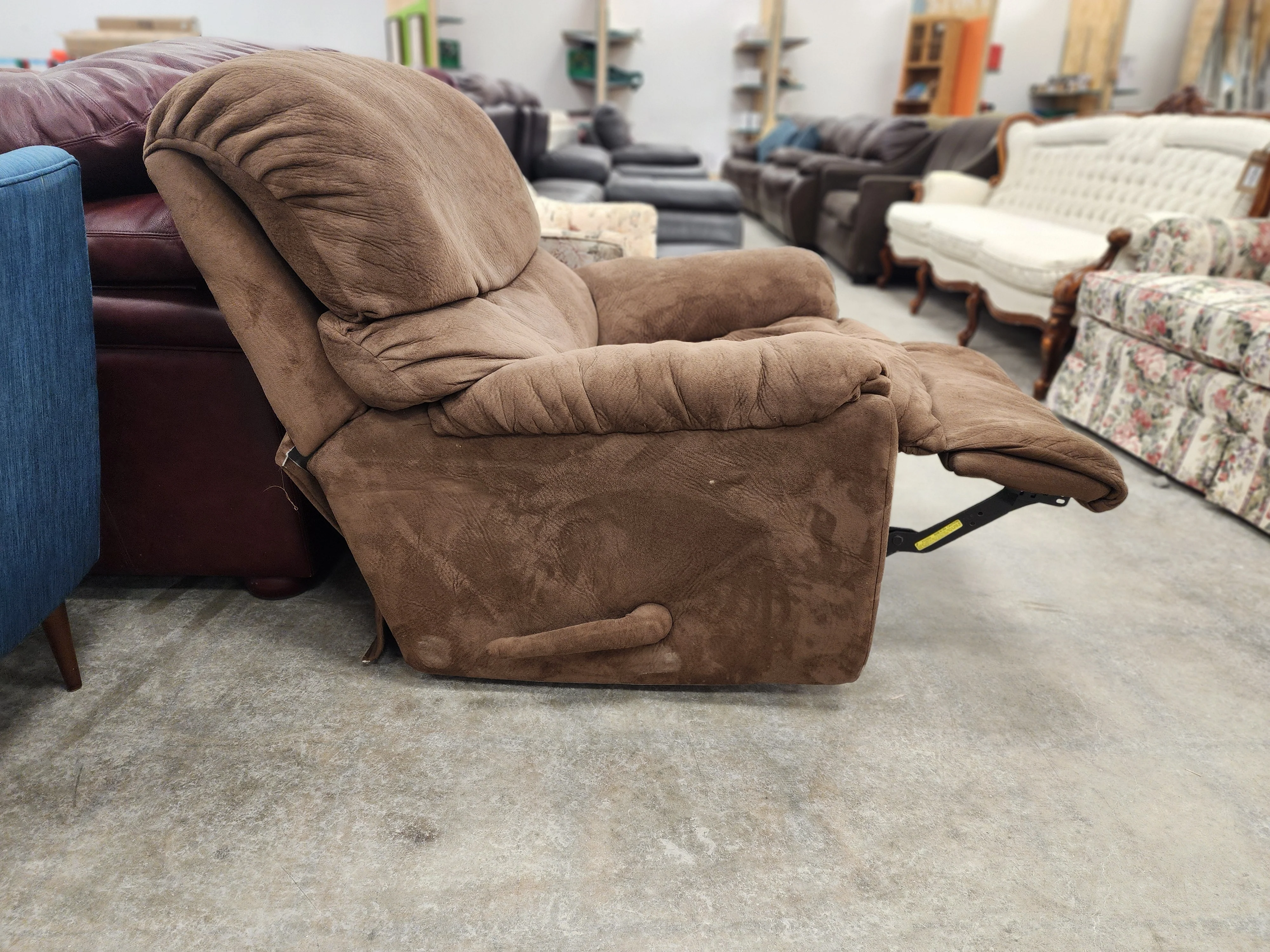 Brown Upholstered Reclining Armchair - Image 3