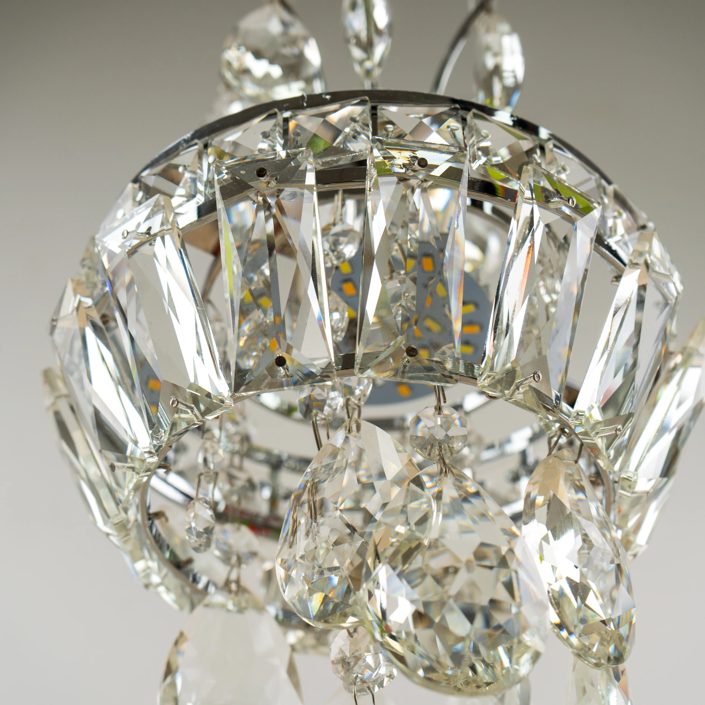 Crystal Lotus Flower Chandelier - 4.75" W x 34.25" H x 4.75" D - Image 3