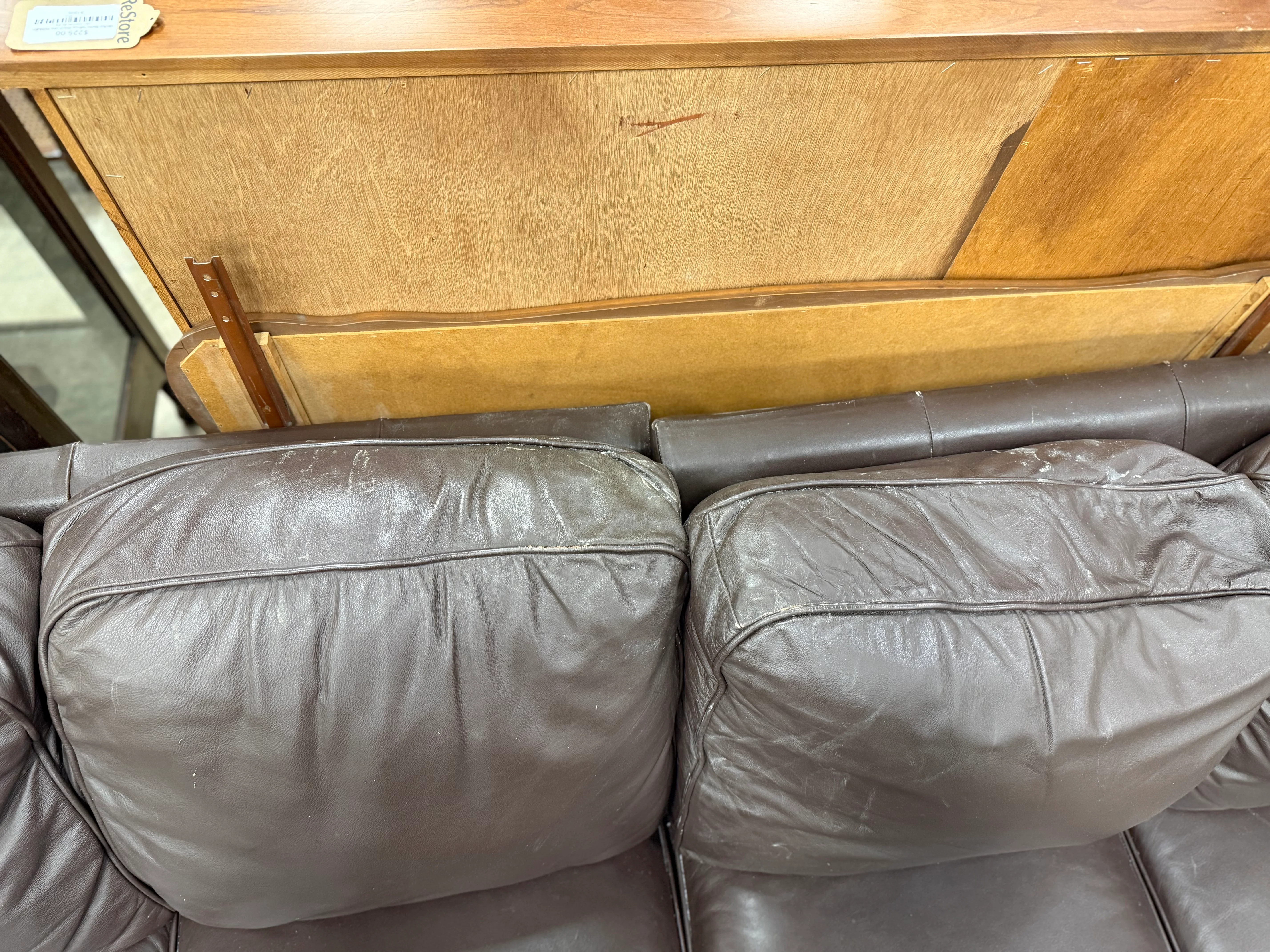 Chocolate Brown Leather 4-Seater Sectional Sofa - Image 3