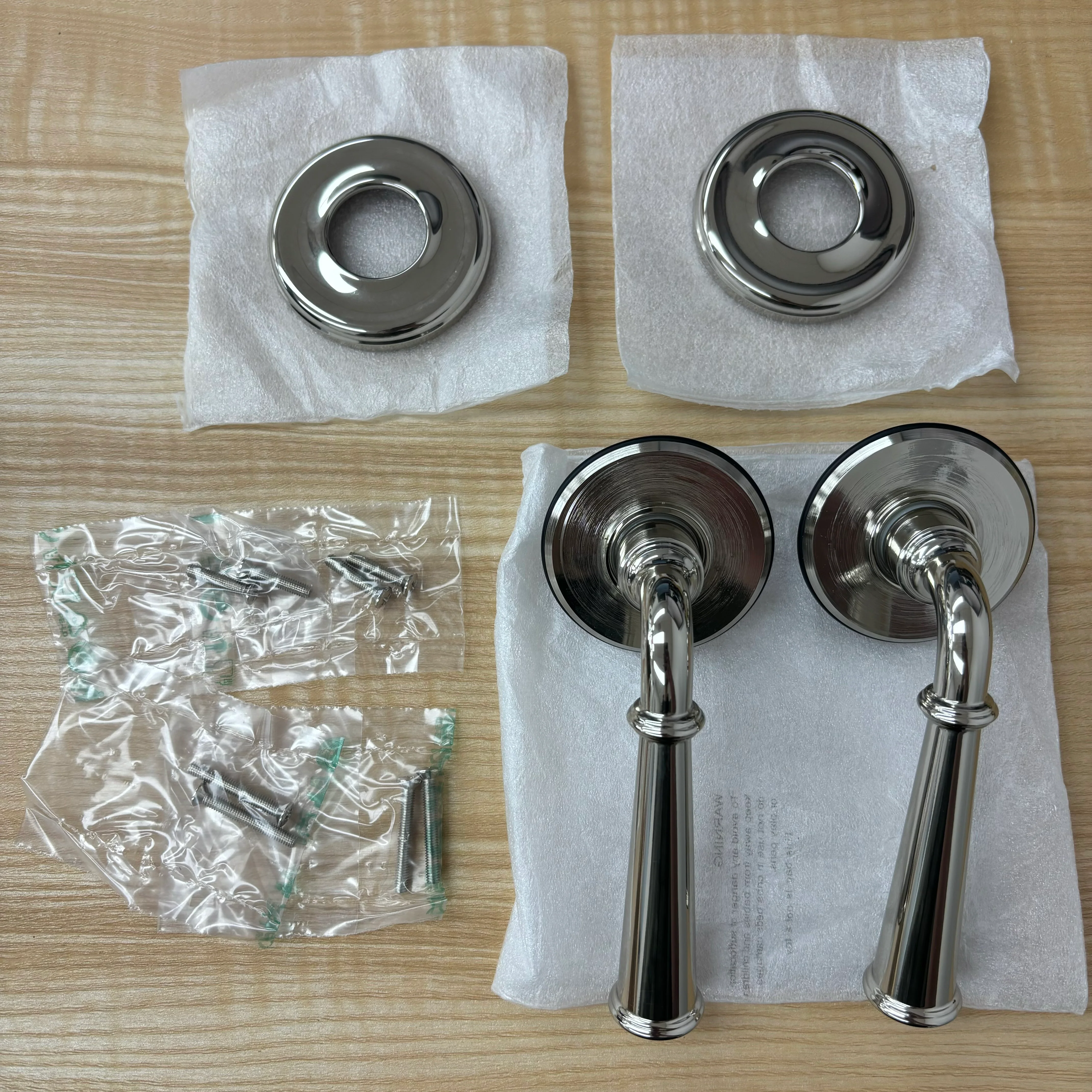 Chrome Door Lever & Rose Set, 1041-2NEBETRUS14 - Image 2