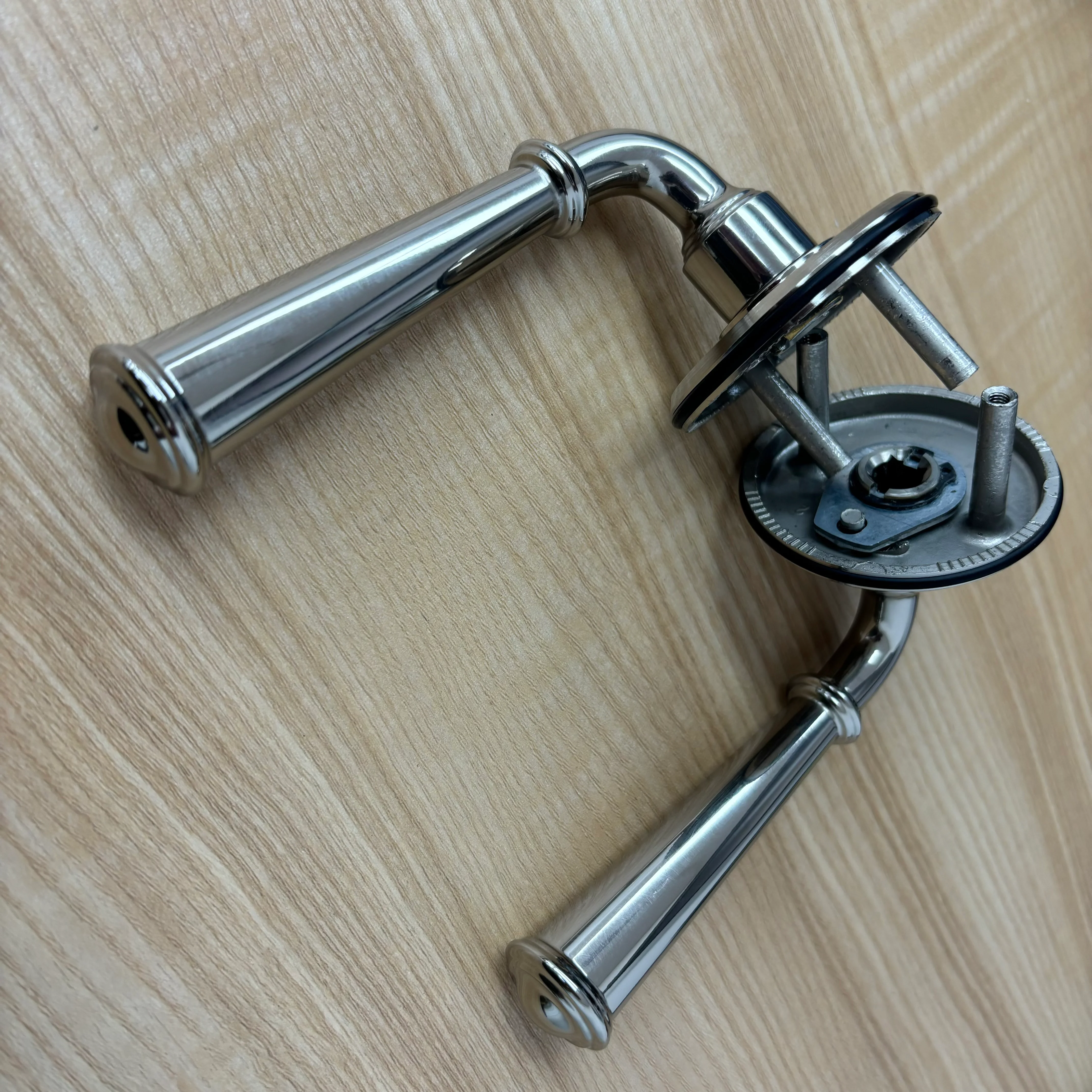 Chrome Door Lever & Rose Set, 1041-2NEBETRUS14 - Image 3