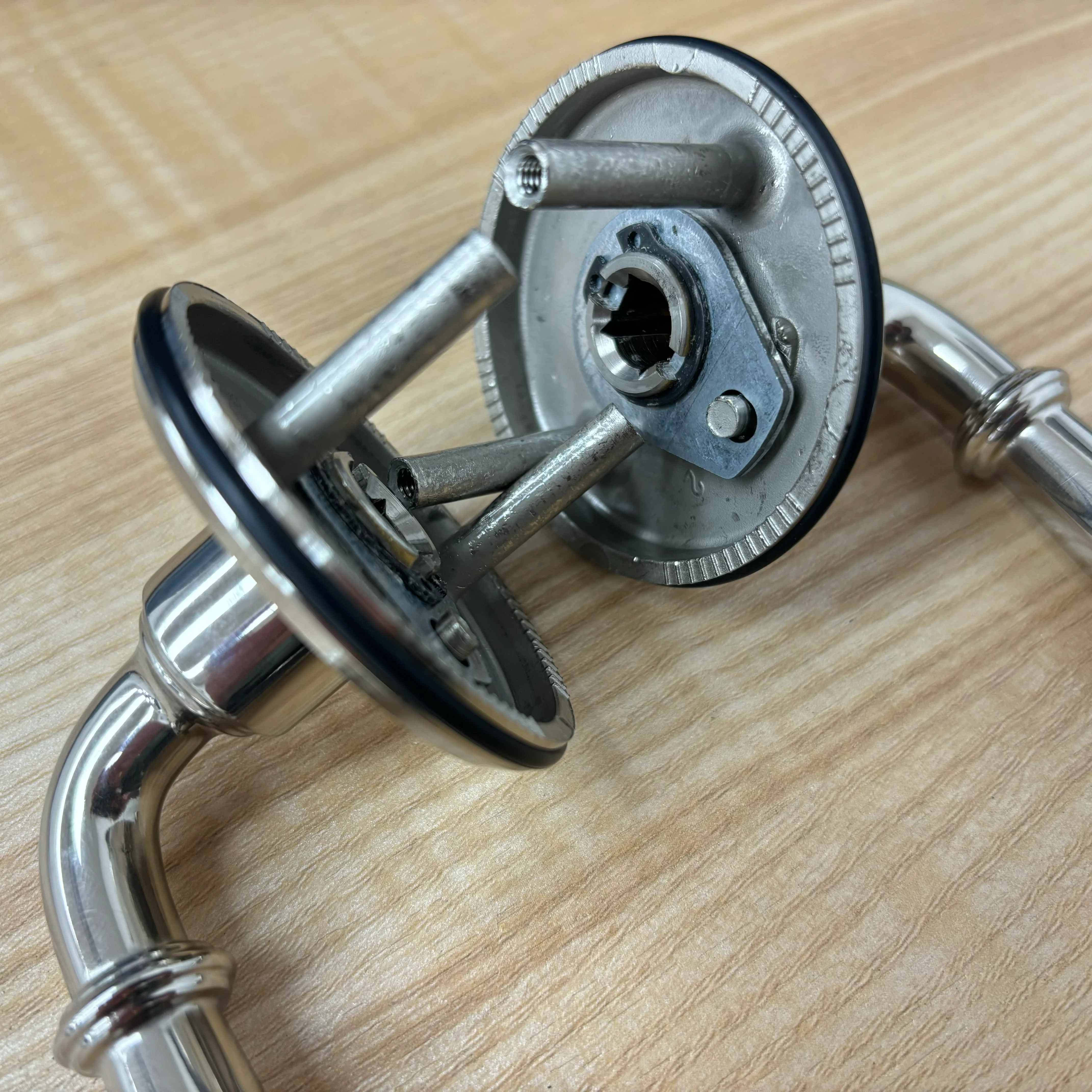 Chrome Door Lever & Rose Set, 1041-2NEBETRUS14 - Image 5