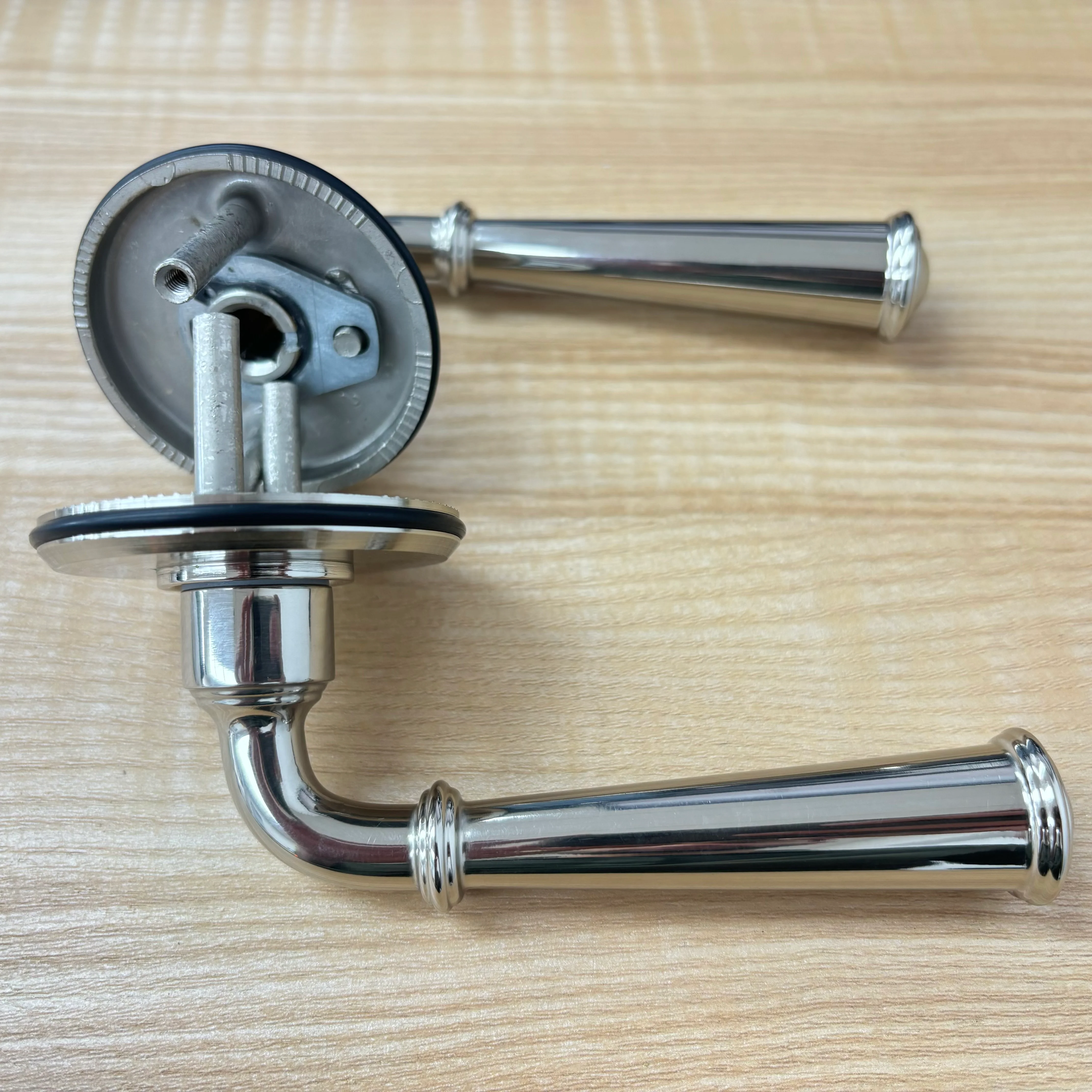 Chrome Door Lever & Rose Set, 1041-2NEBETRUS14 - Image 6