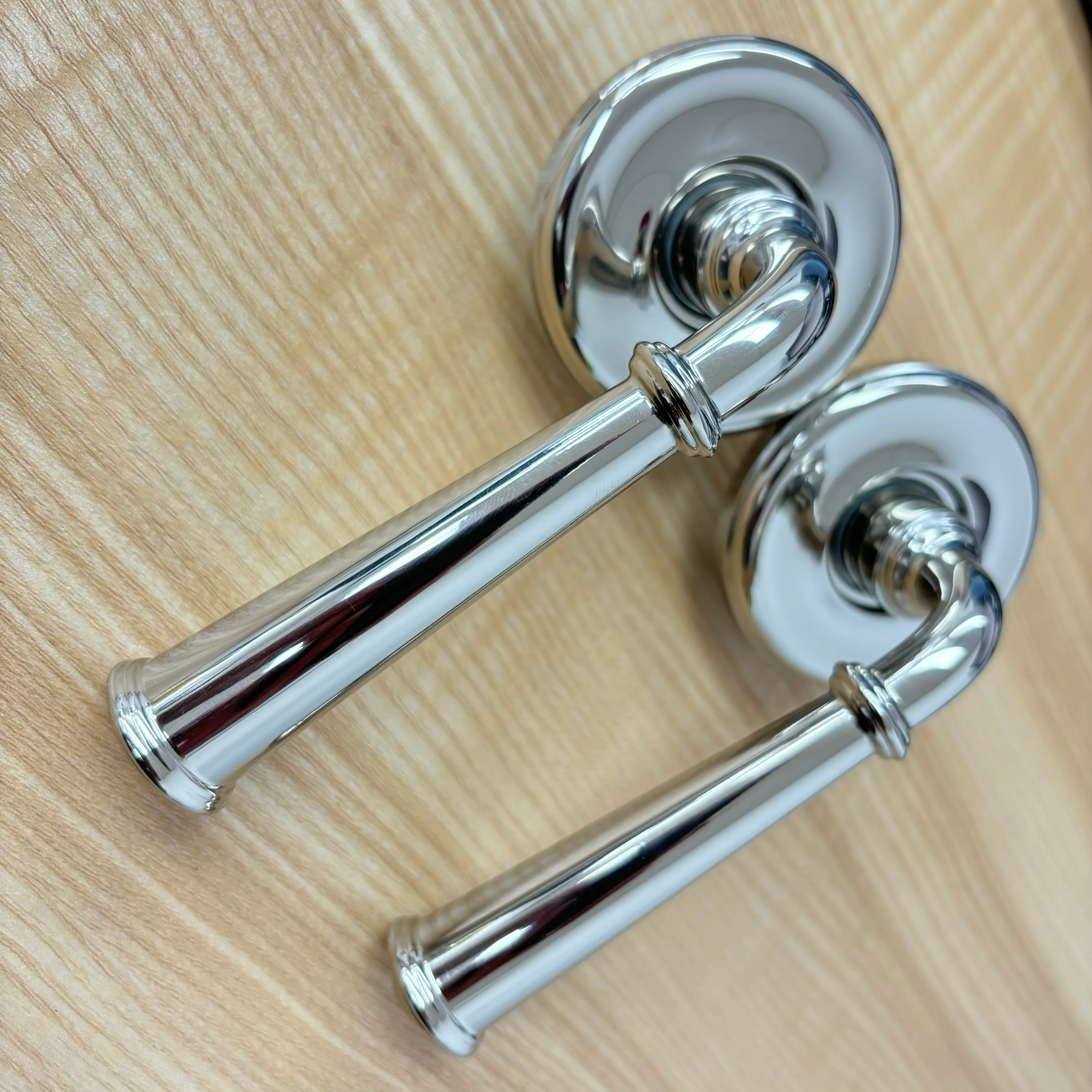 Chrome Door Lever & Rose Set, 1041-2NEBETRUS14 - Image 7