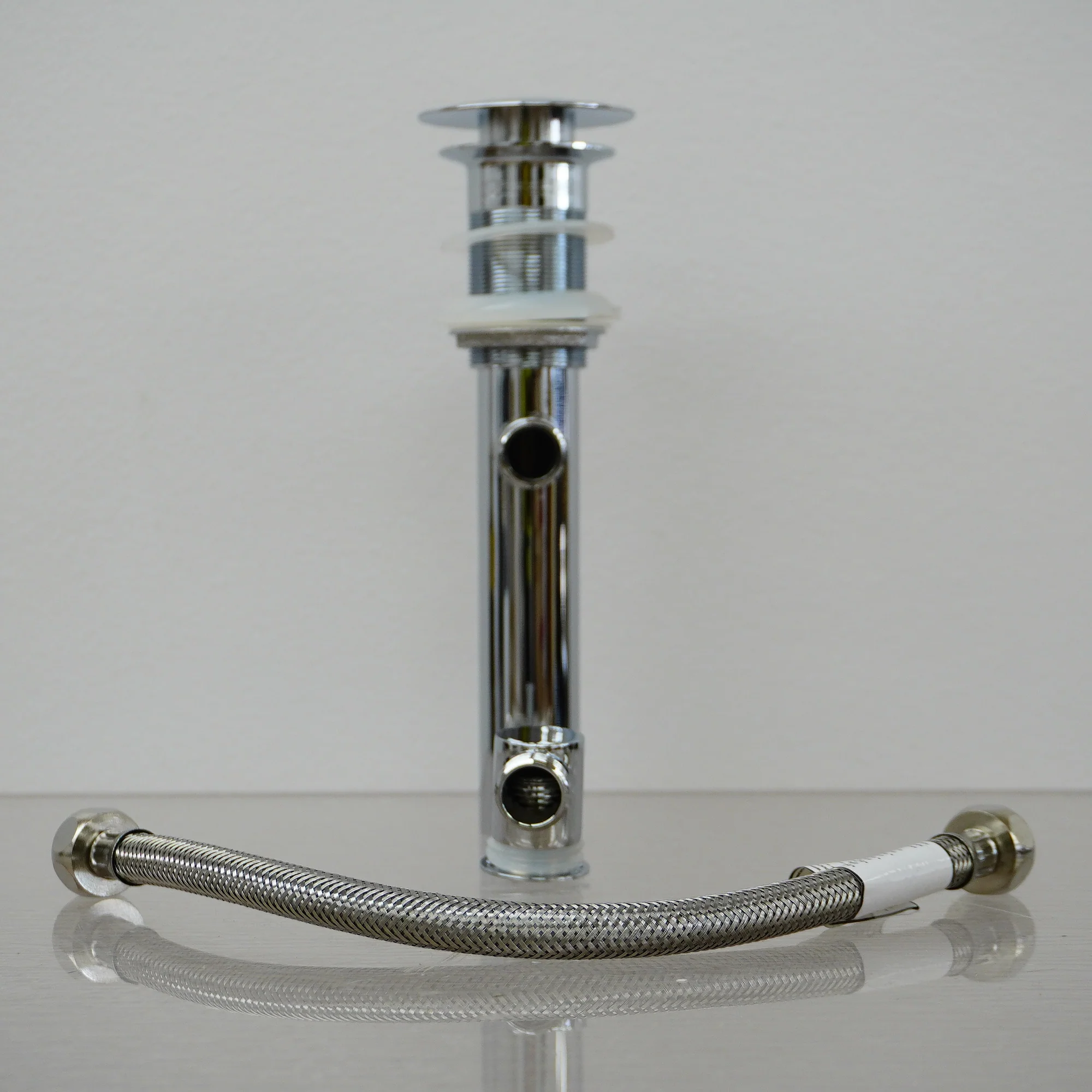 Chrome Pop-up Glass Drain & Overflow for Bathroom Sink – TY-5632C-1 - Image 2