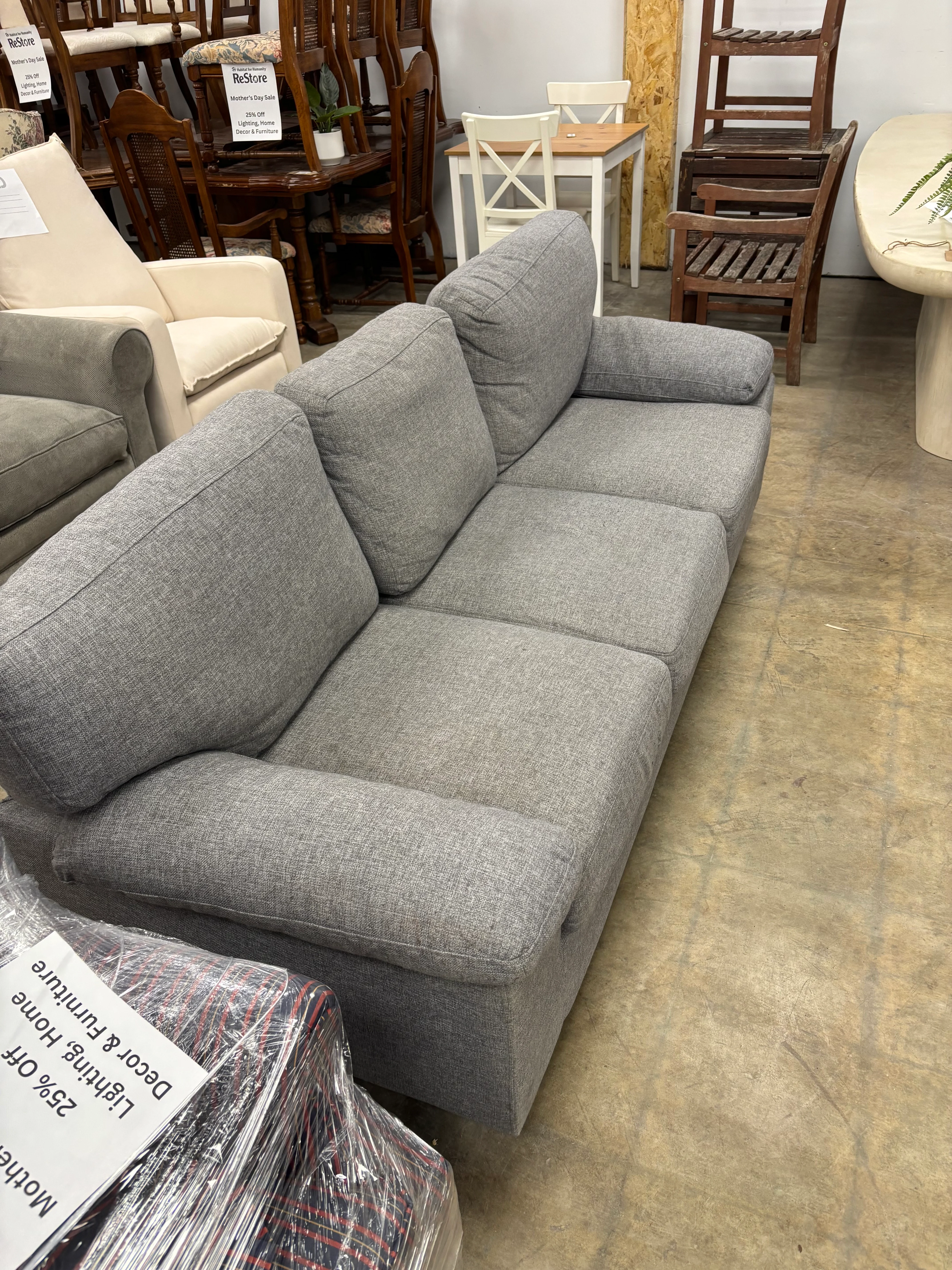 Contemporary Grey 3-Seater Sofa - Image 2