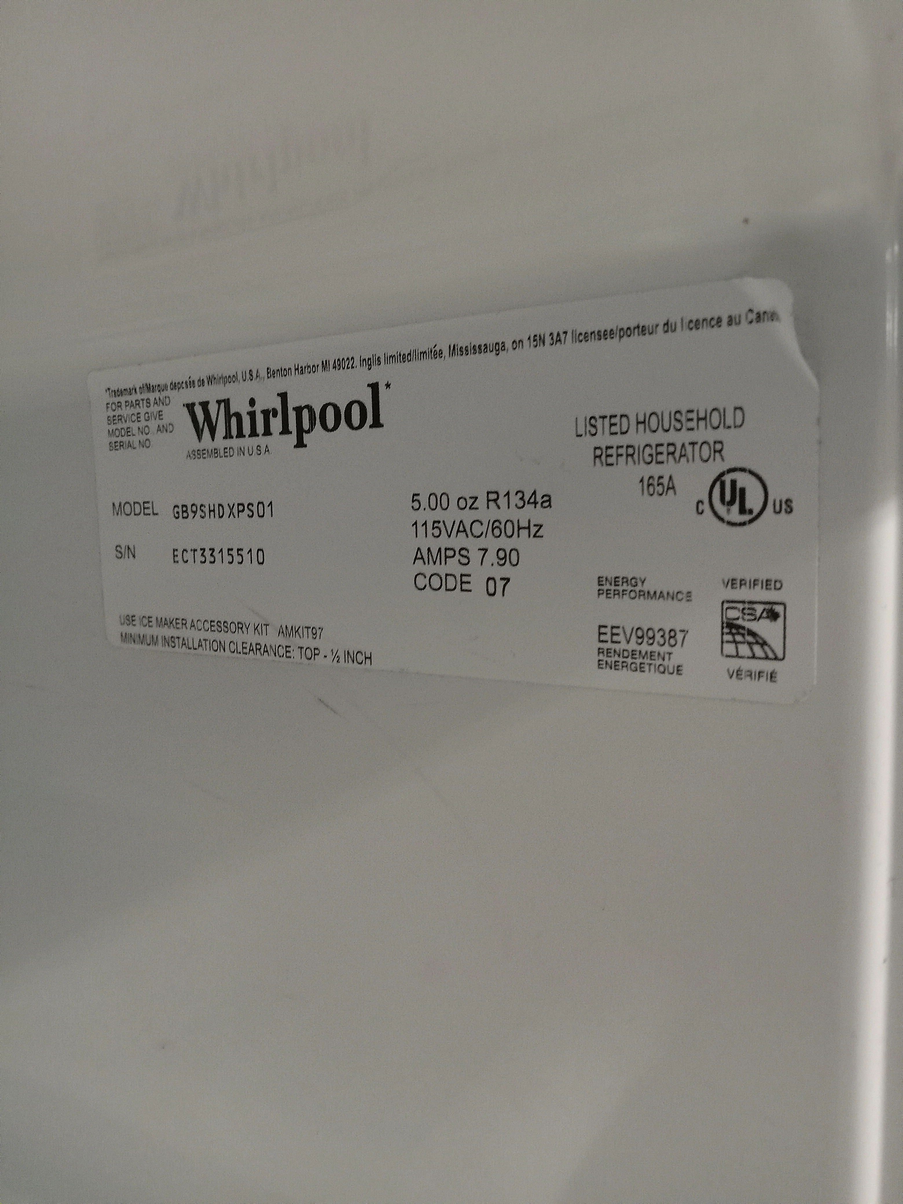 29.5"W Whirlpool Gold Stainless Steel Refrigerator - Image 6