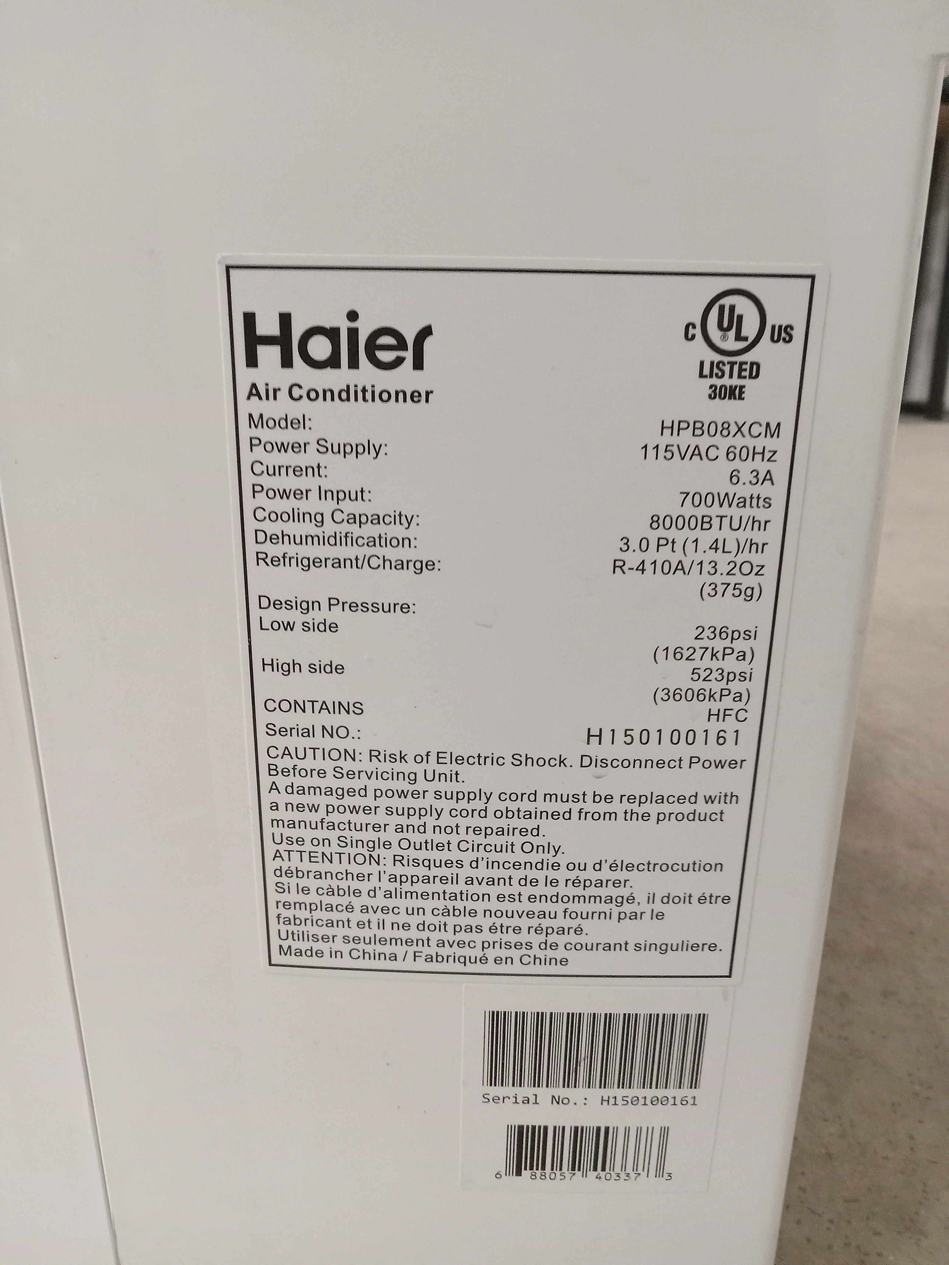 13.25"W Haier Air Conditioner - Image 3