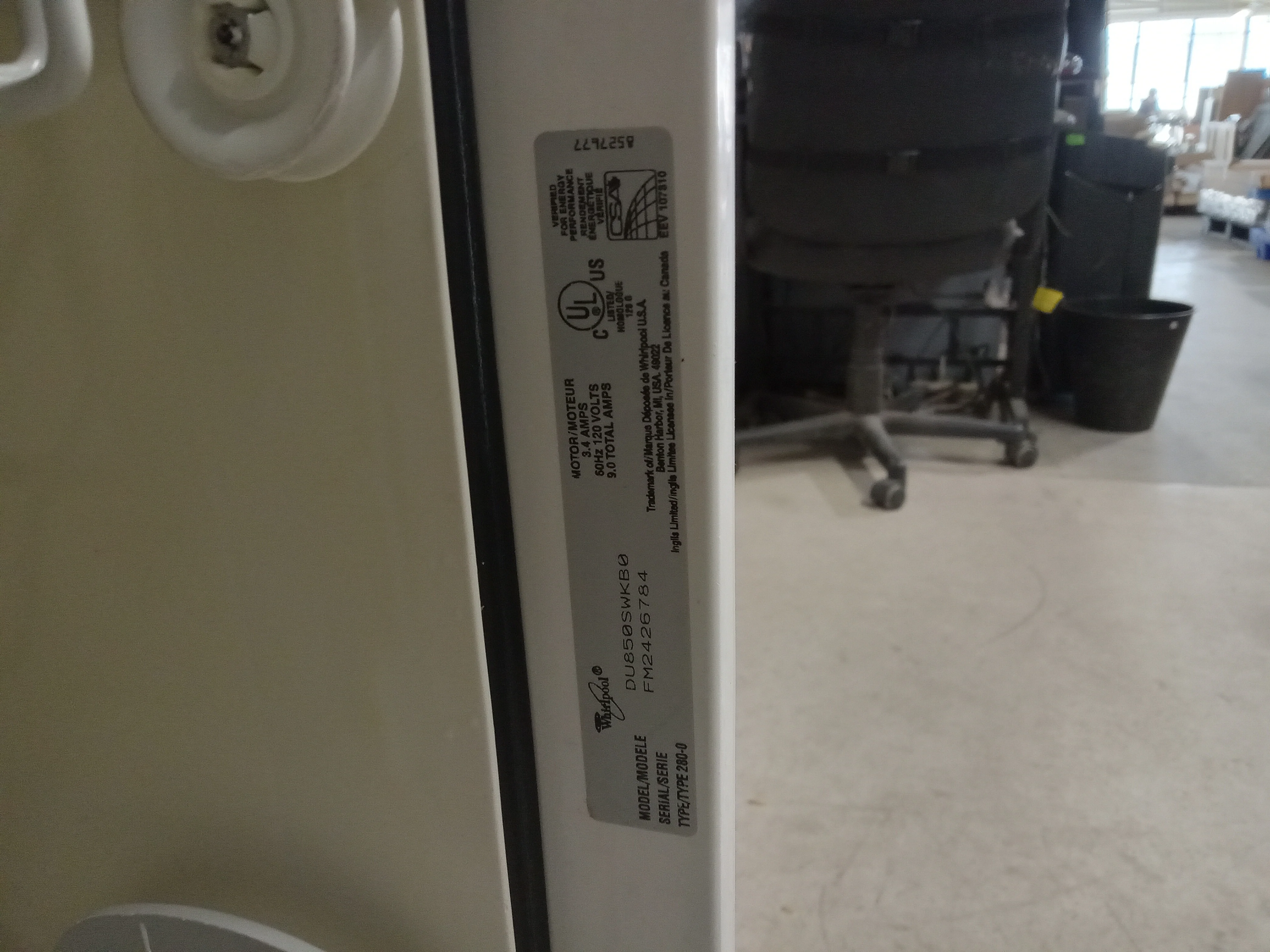 24"W Black Whirlpool Dishwasher - Image 4