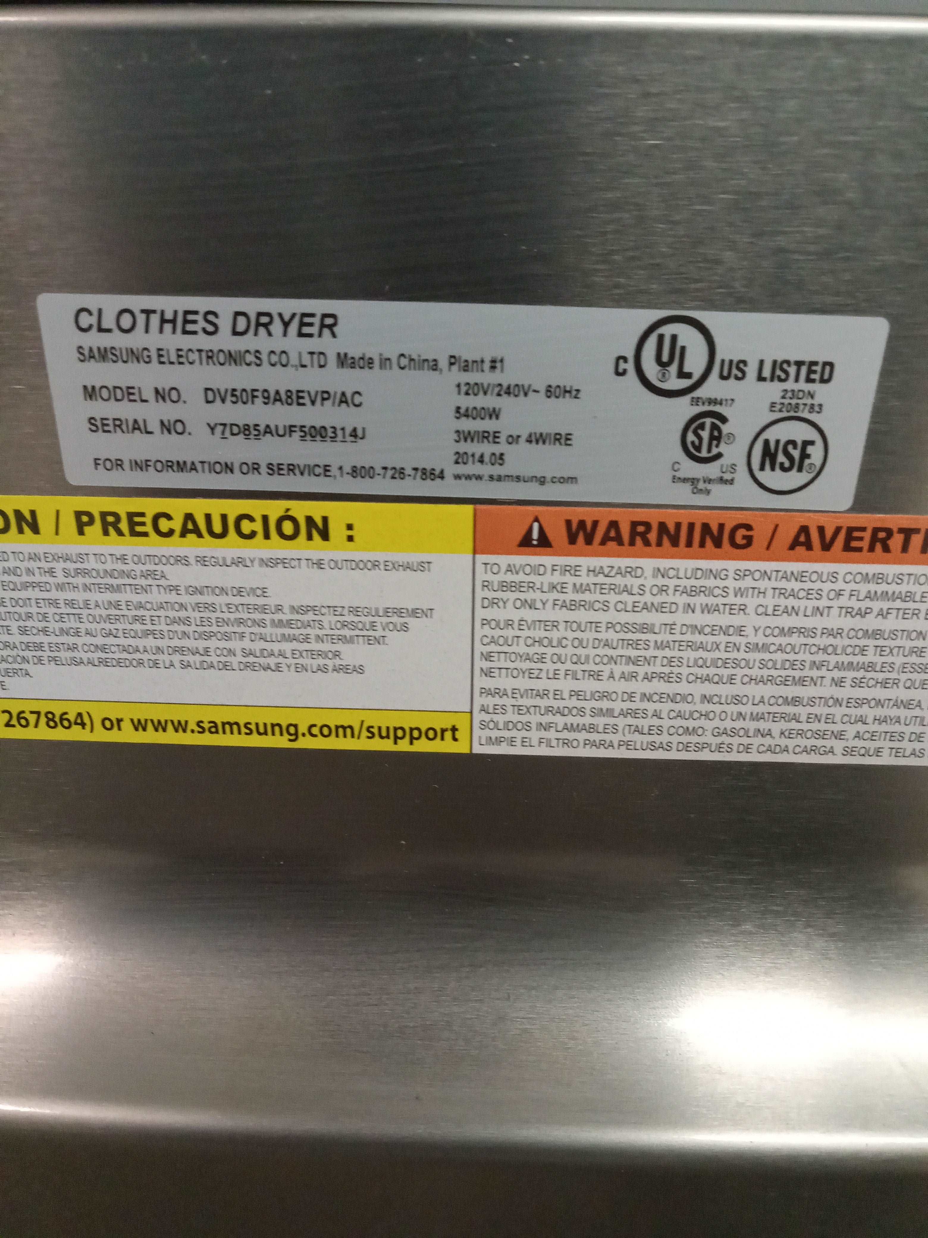 27"W Samsung Front Load Electric Steam Dryer - Image 4