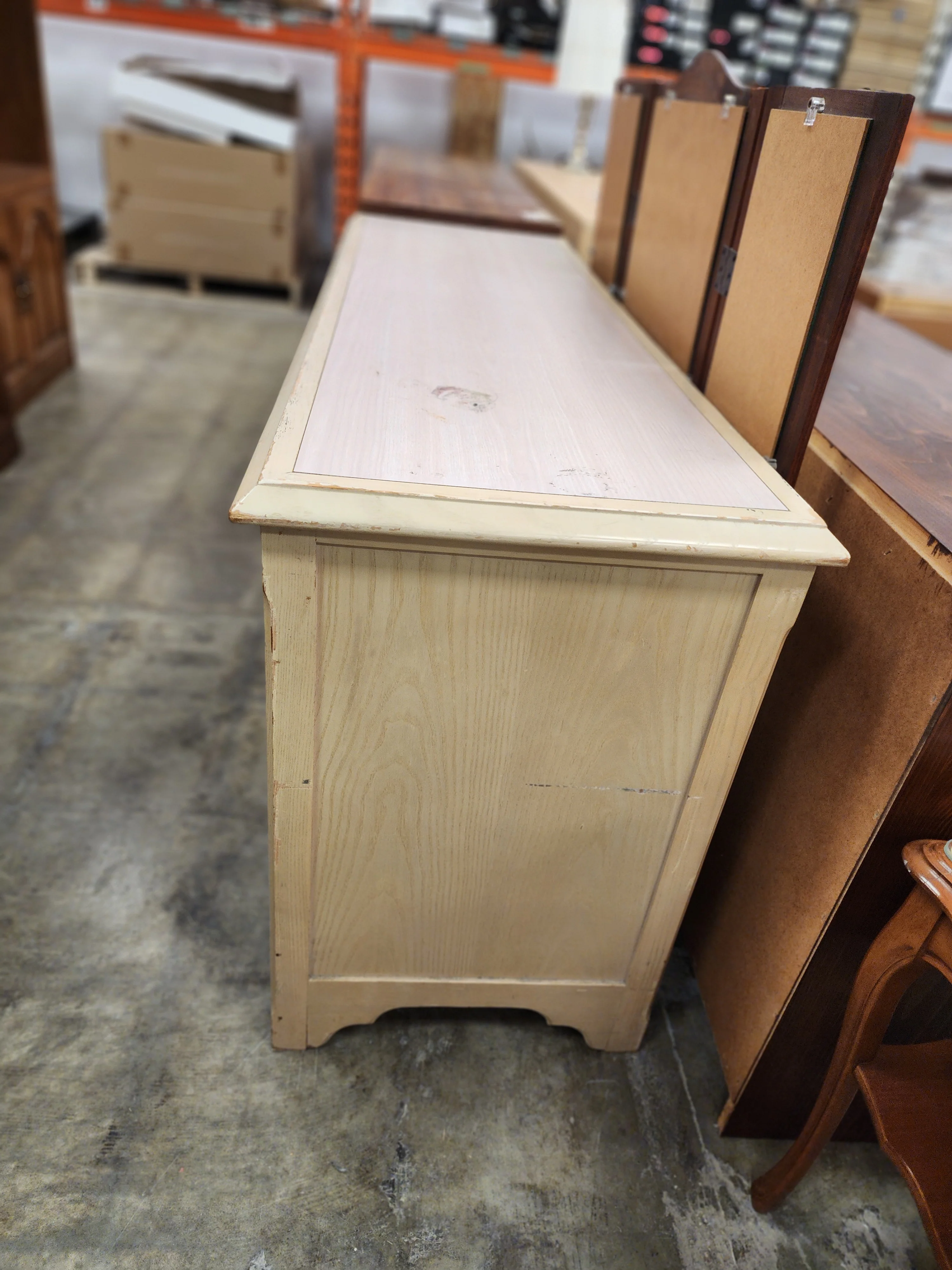 Cream & Pink Wooden 6 Drawer Dresser - Image 2