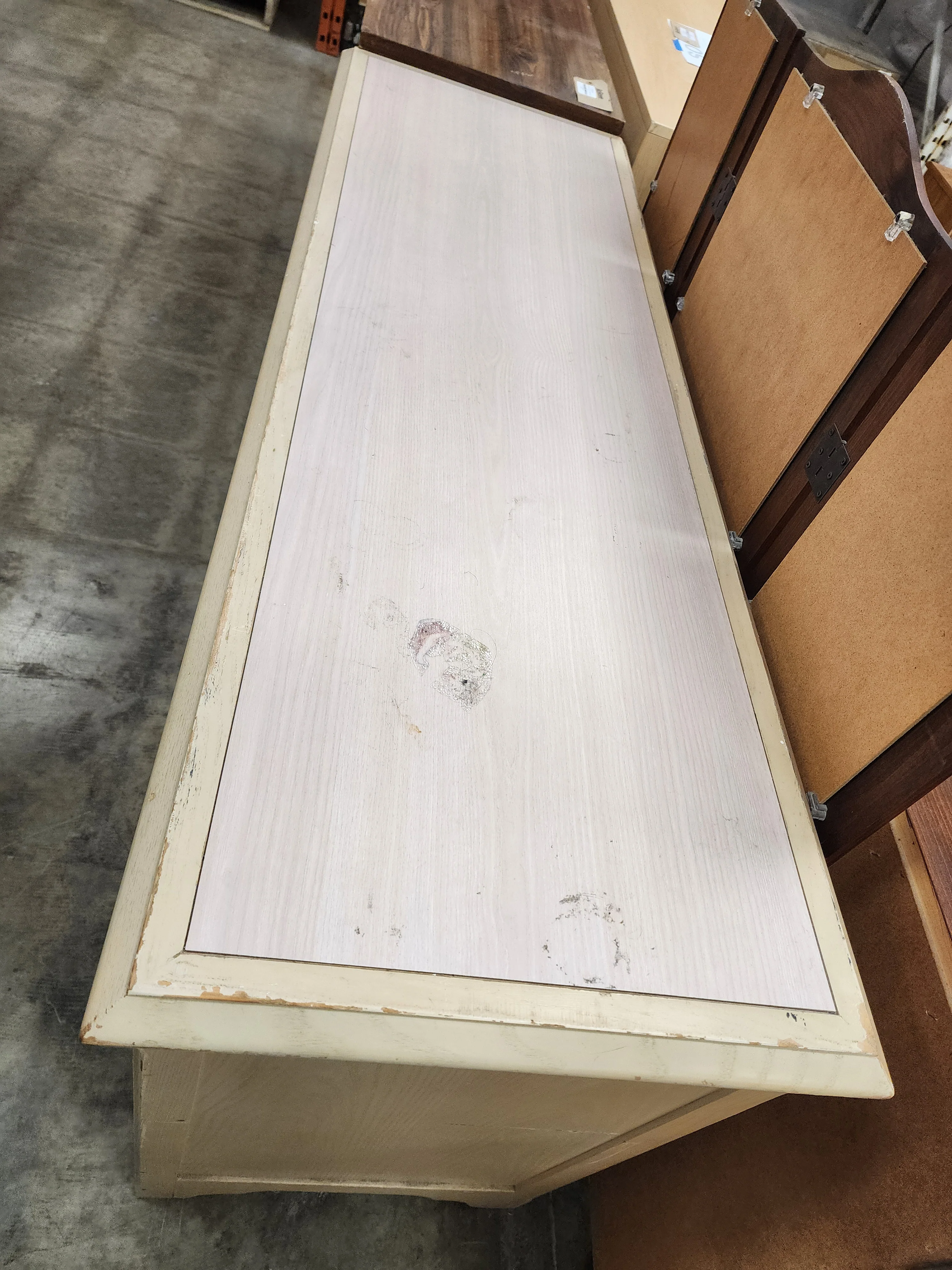 Cream & Pink Wooden 6 Drawer Dresser - Image 3