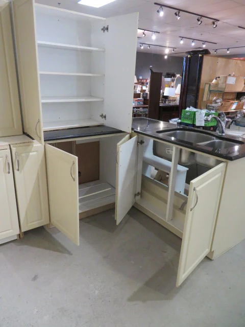 Cream Thermofoil Raised Panel Kitchen Cabinet Set - Image 12