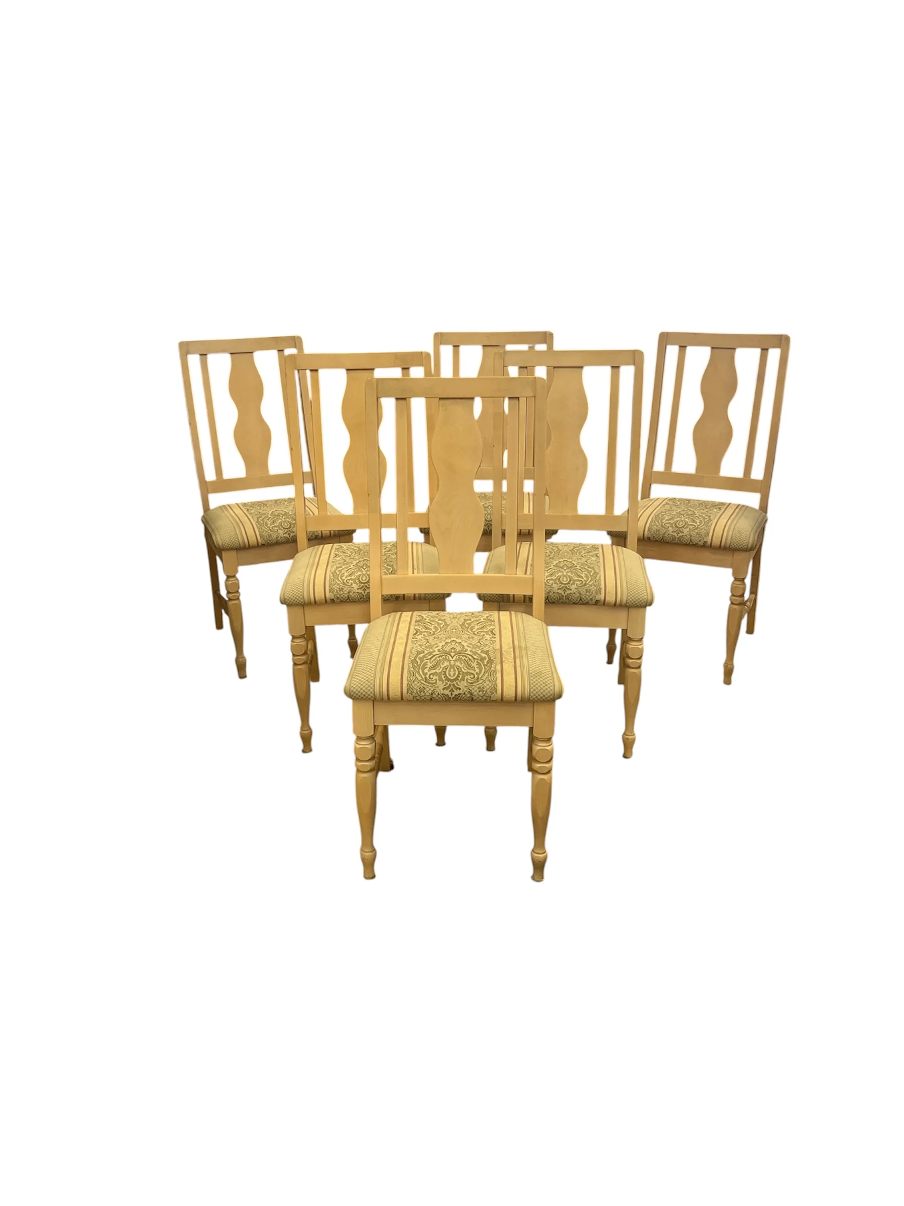 Cream Tone Wood Dining Table with 6 Chairs - Image 4