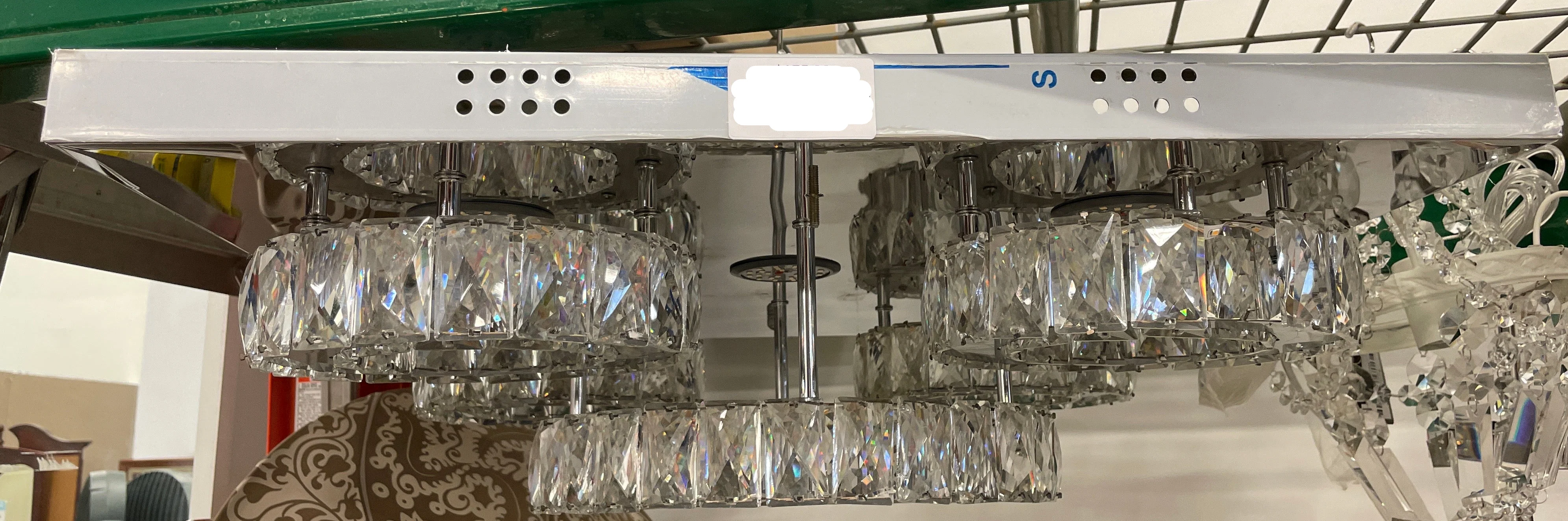 Crystal LED Flushmount 23 in. Square with Chrome Base - Image 2