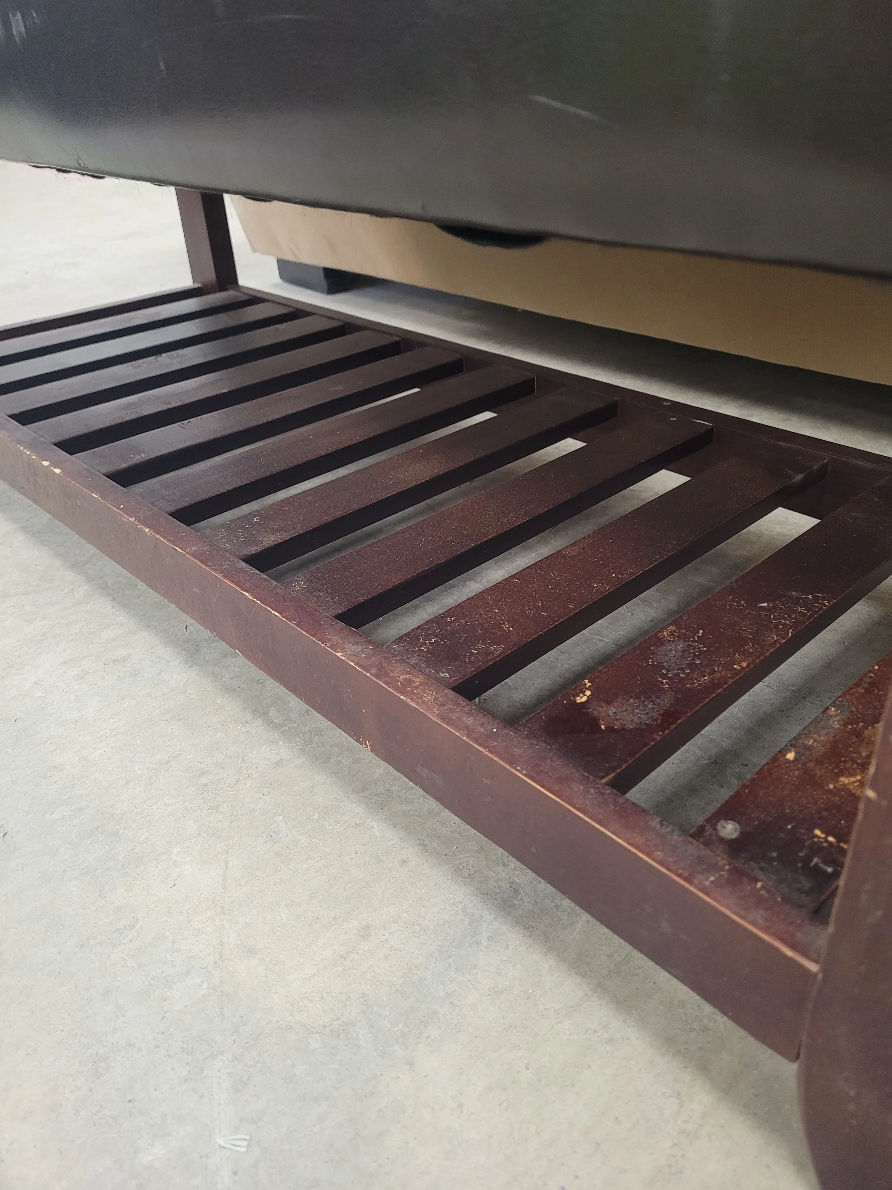 Dark Brown Faux Leather Storage Bench - Image 5