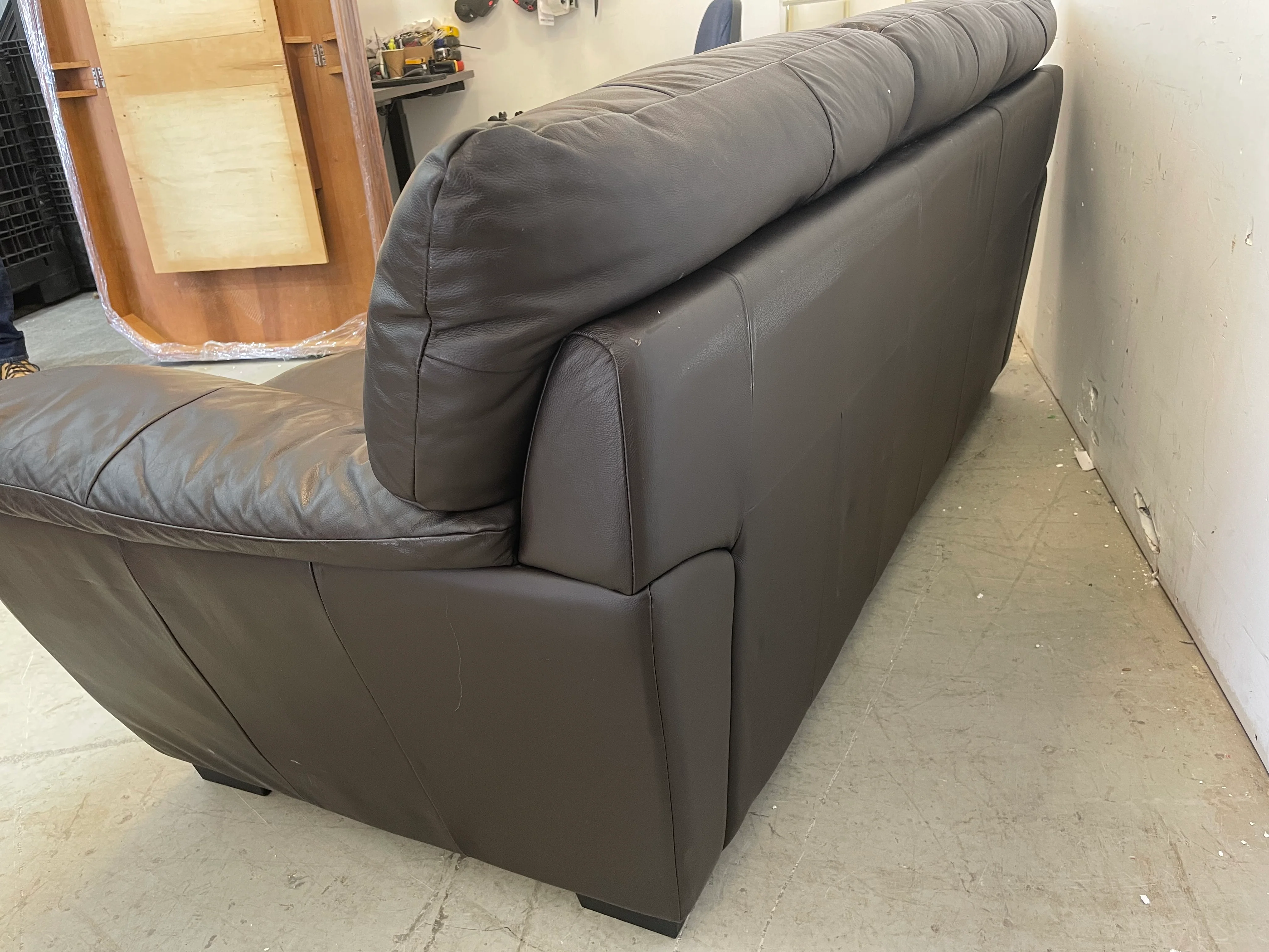 Dark Brown Leather 3-seat Sofa - Image 3