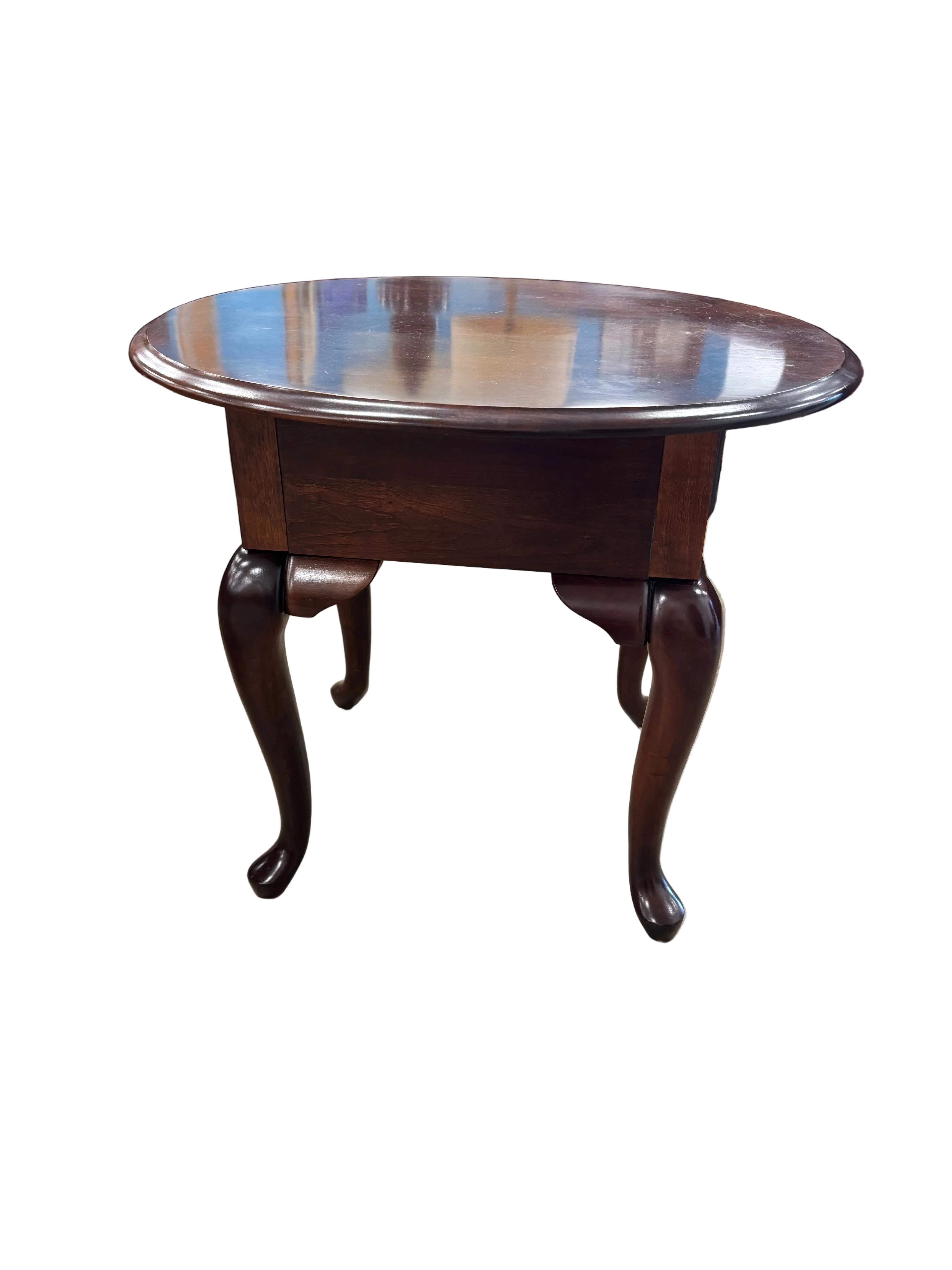 Dark Wood 1-Drawer End Table - Image 2