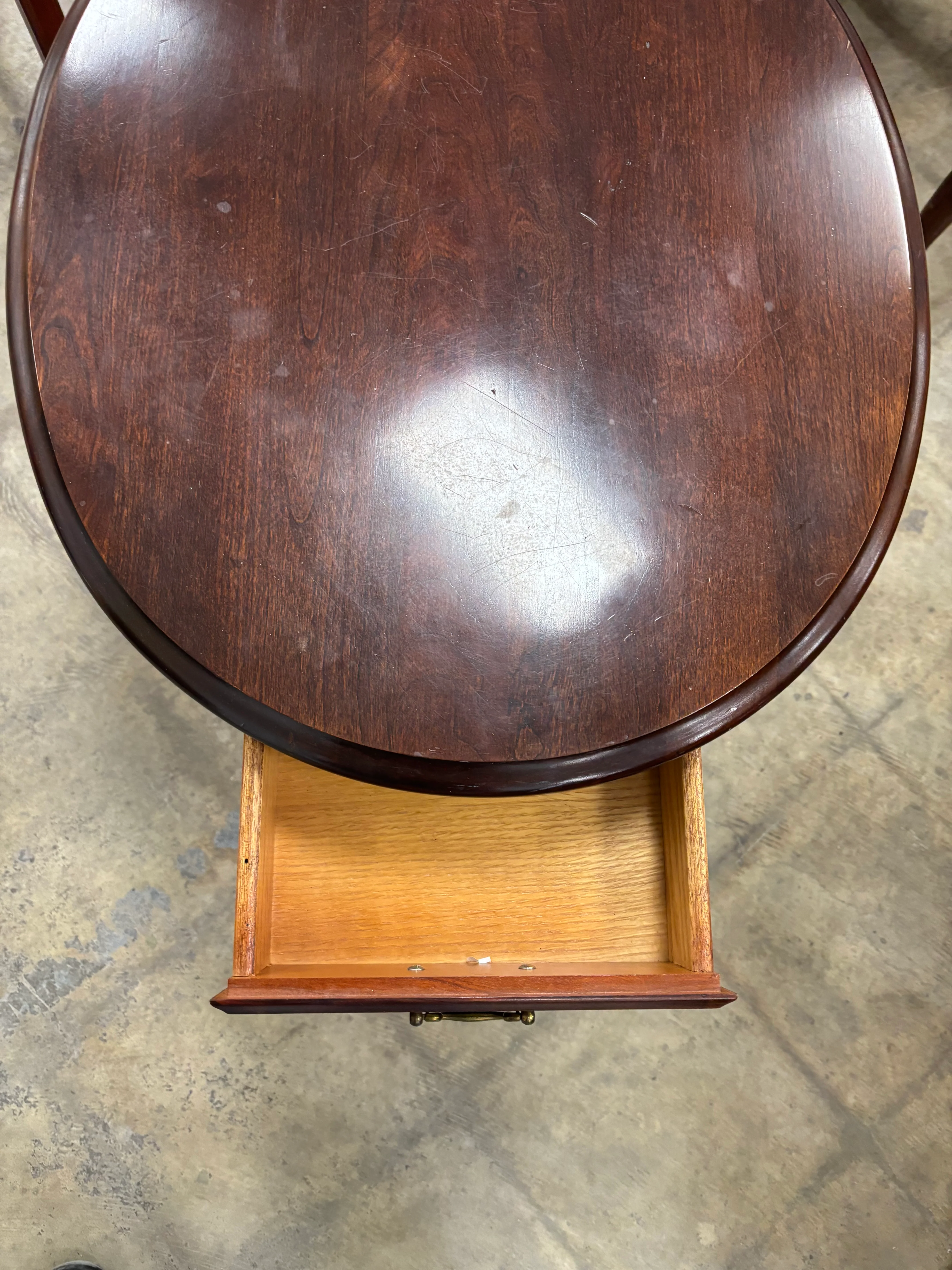 Dark Wood 1-Drawer End Table - Image 3