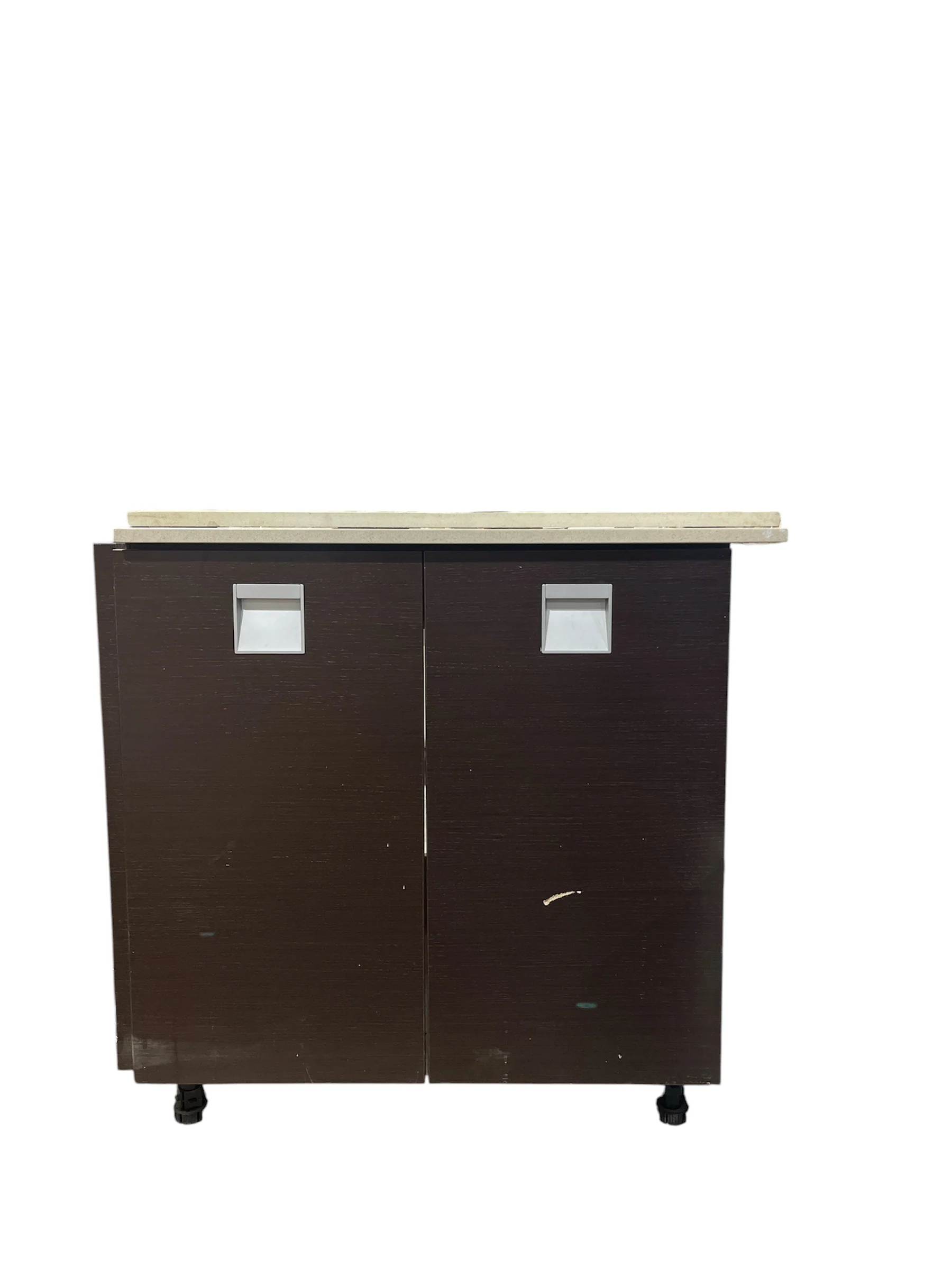 Dark Wood Bathroom Vanity w/ Quartz Style Sink & Kohler Sink - Image 5